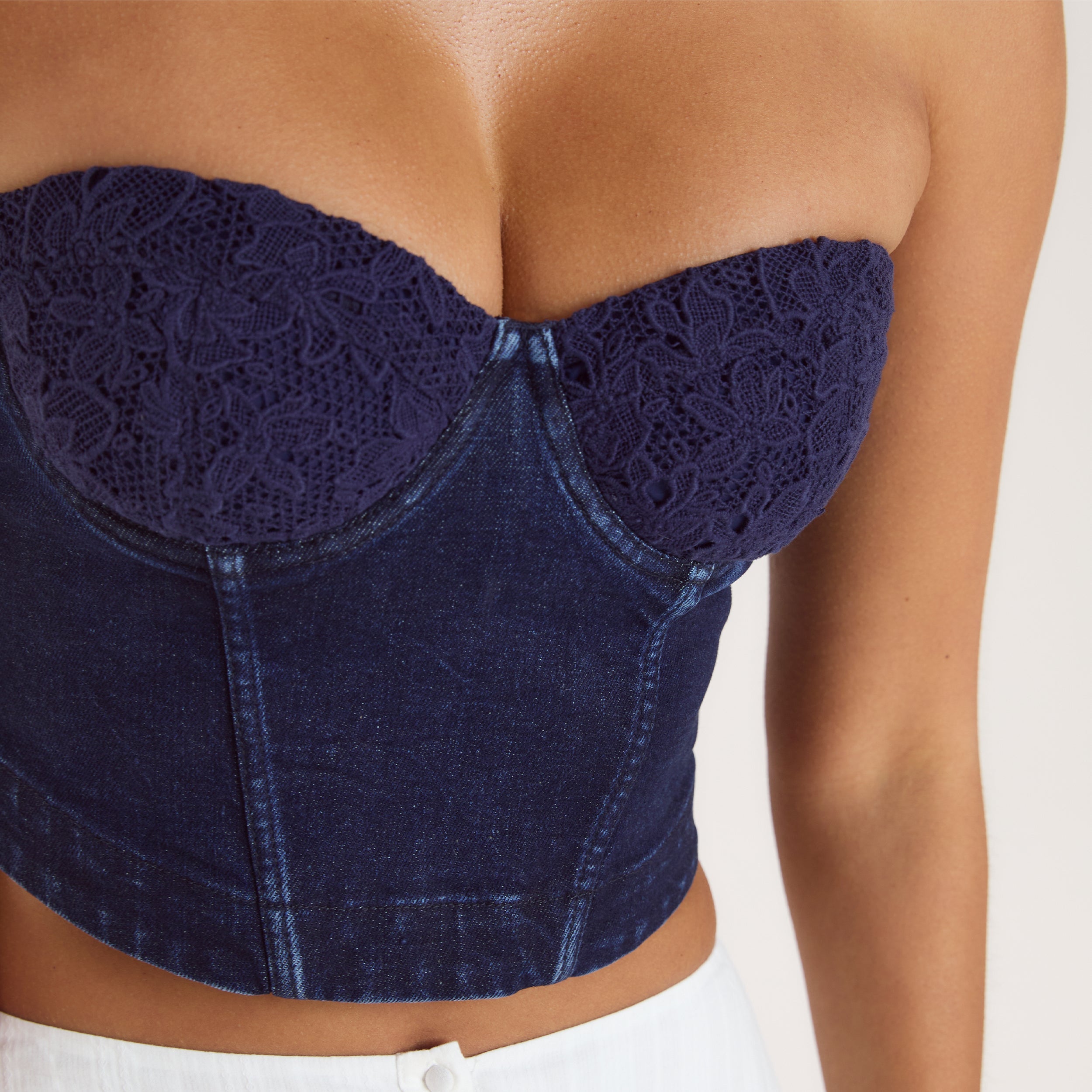 Denim Korset Top | Denim Korset Top - Indigo