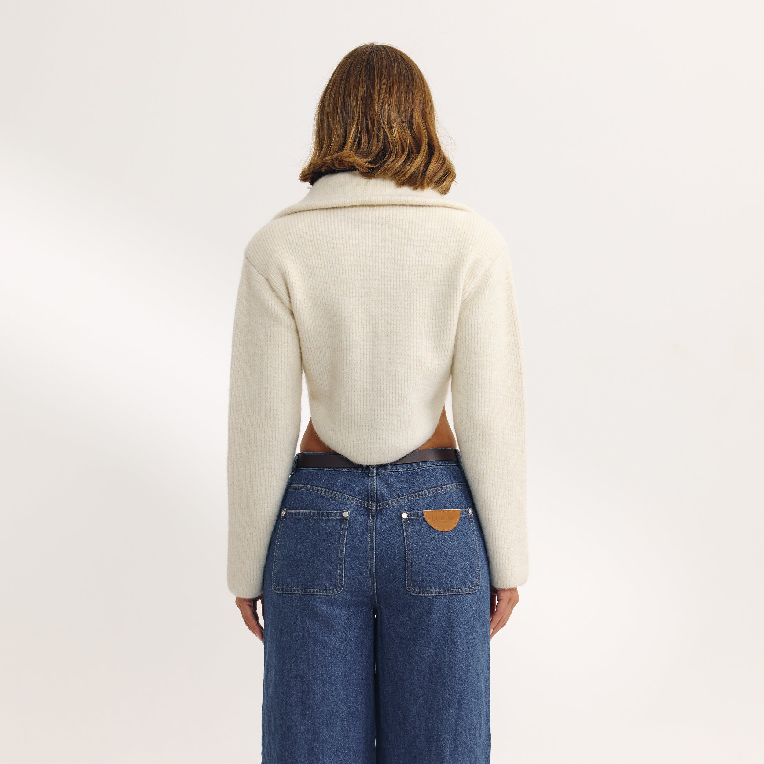 Strikjakke med struktur | Strikjakke med struktur - Creme