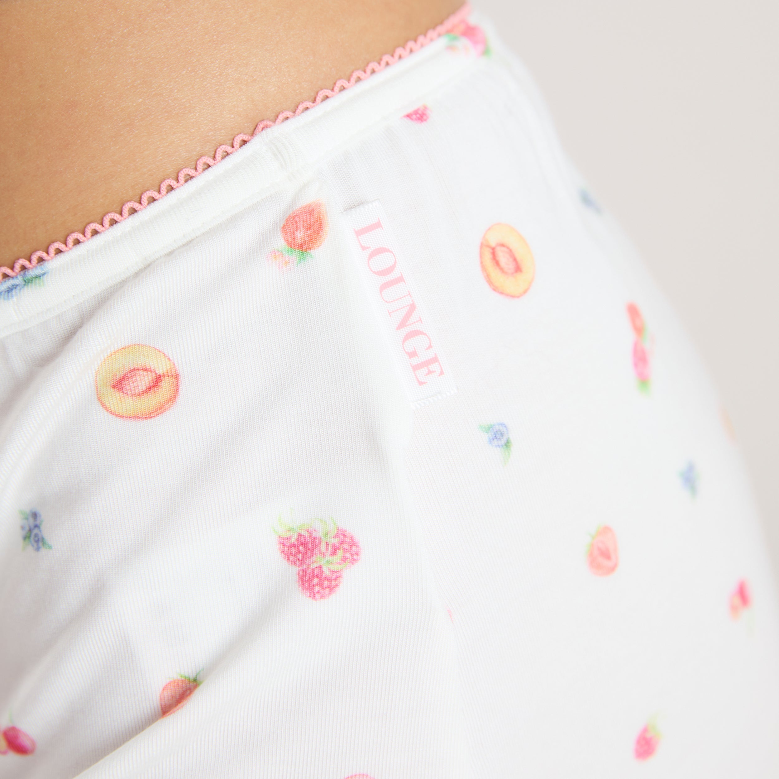 Modal Pyjamashorts | Modal Pyjamashorts - Hvid Frugttryk