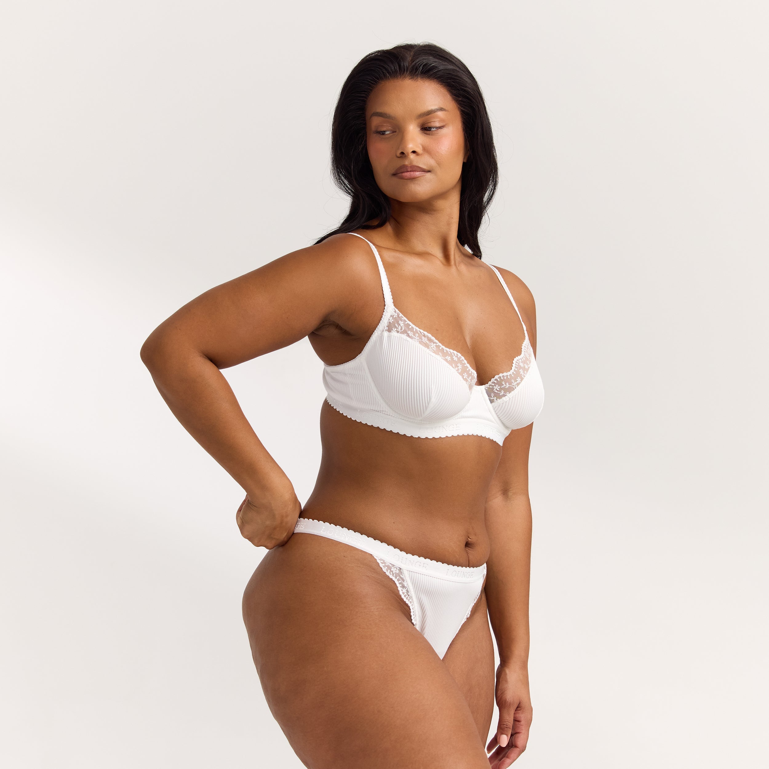 Ribbed Balcony BH | Ribbed Balcony BH - Hvid