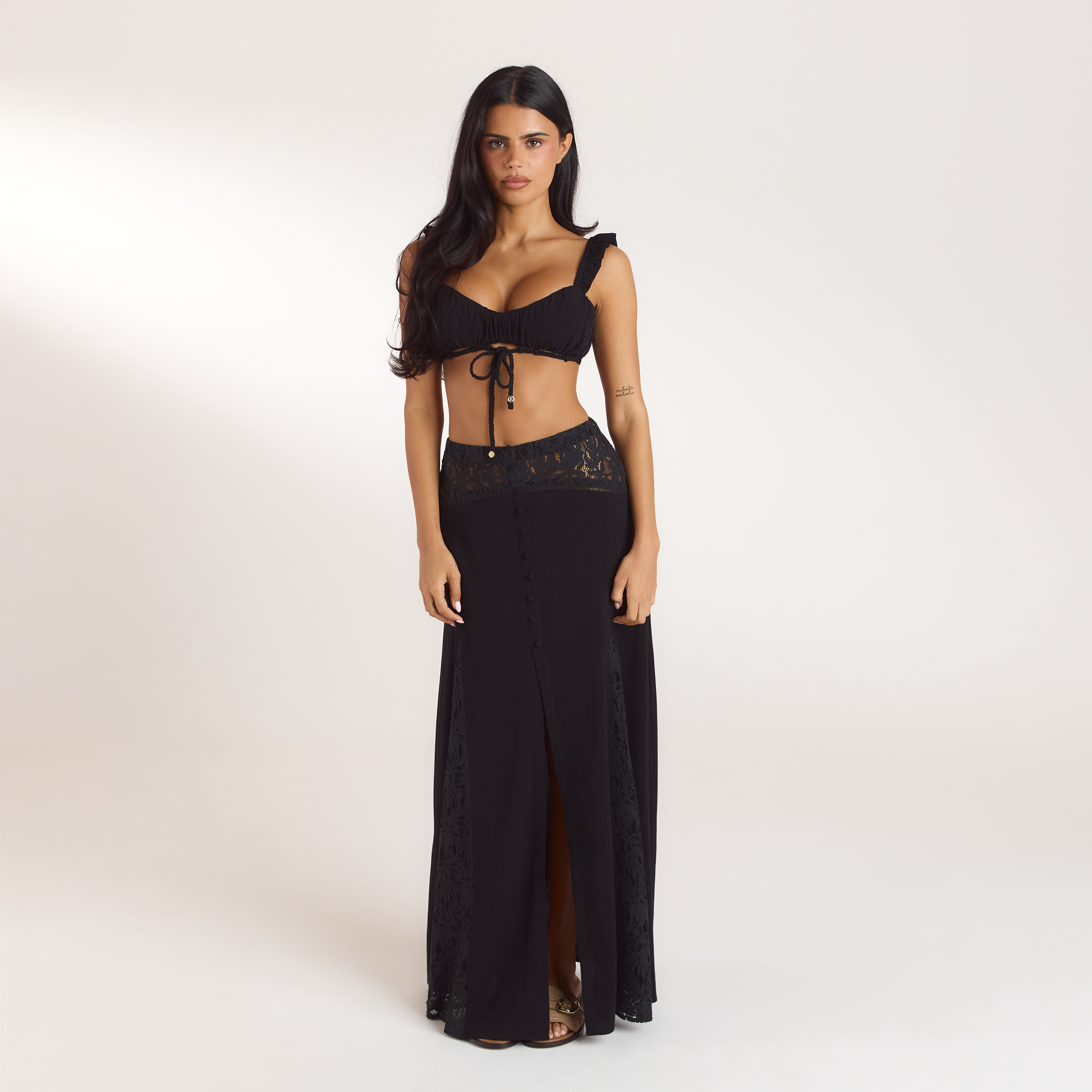 Bralette med rynk | Bralette med rynk - Sort