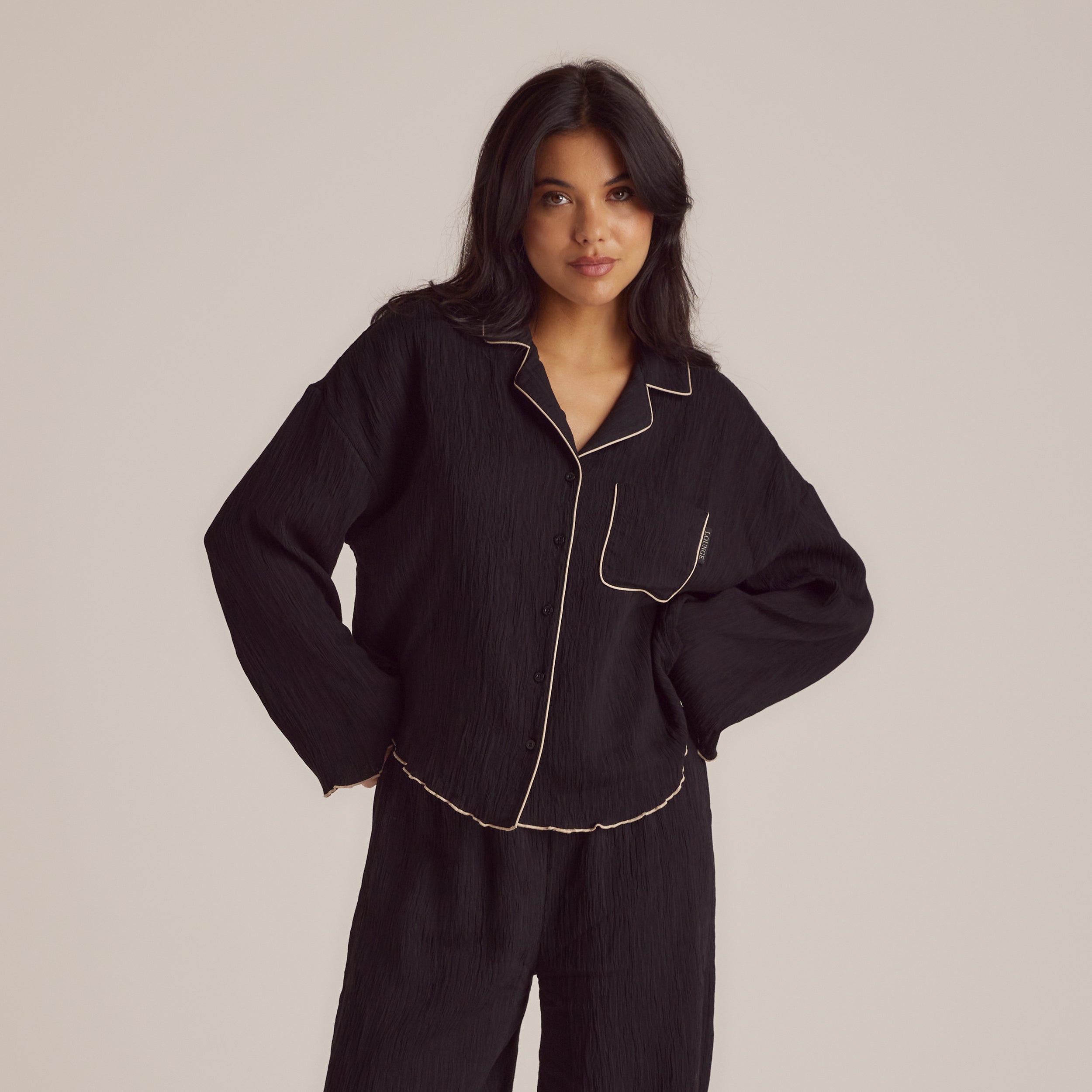 Crinkle Pyjamasskjorte | Imaani, S