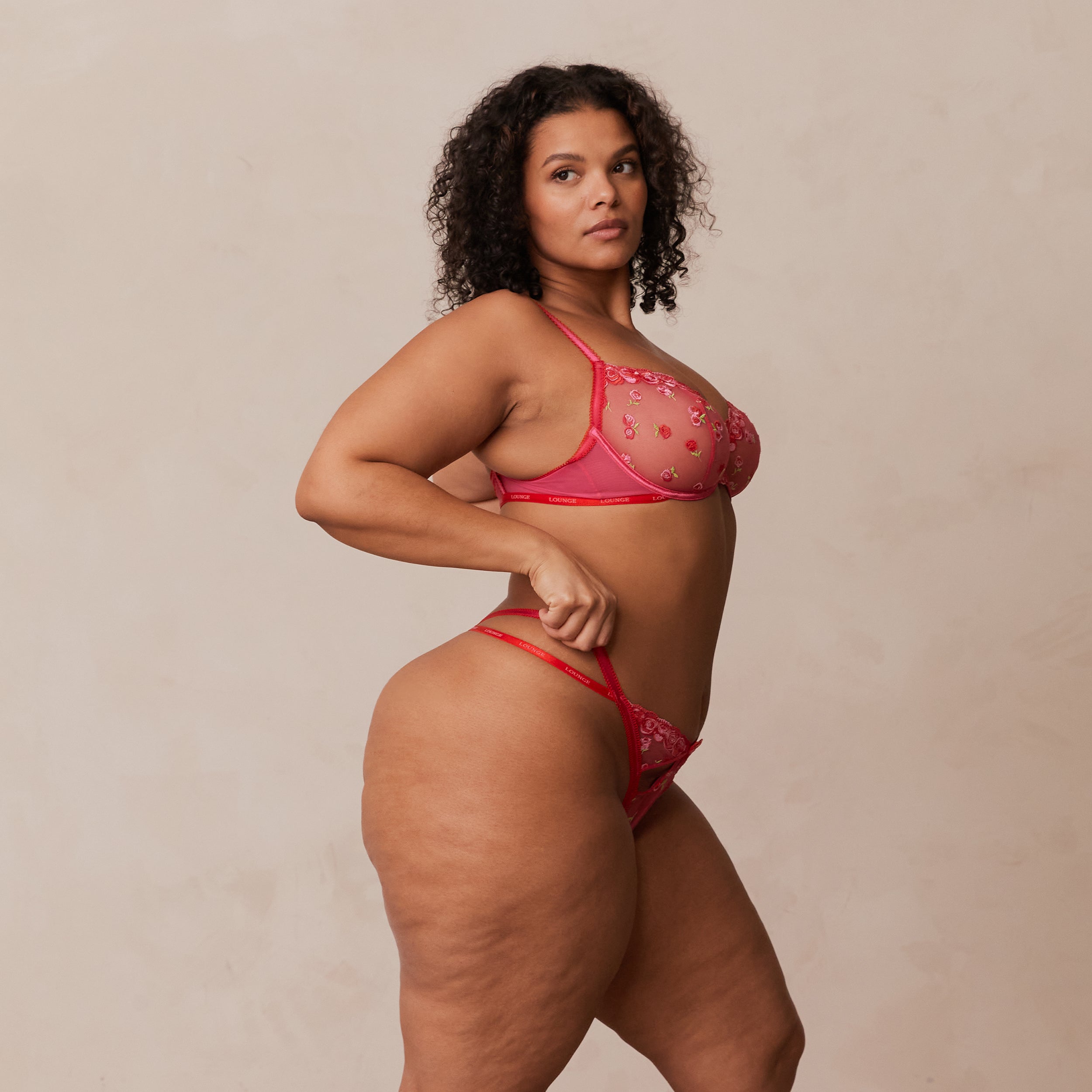 Blush Embroidered Balcony BH | Leslie, 80DD/XL (G-streng)