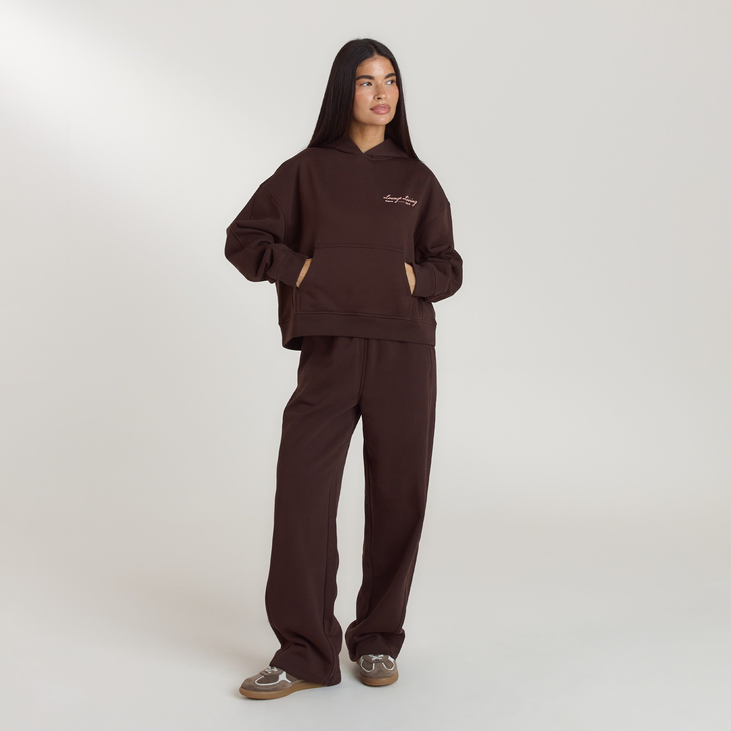 Lounge Living Hoodie | Lounge Living Hoodie - Chokolade
