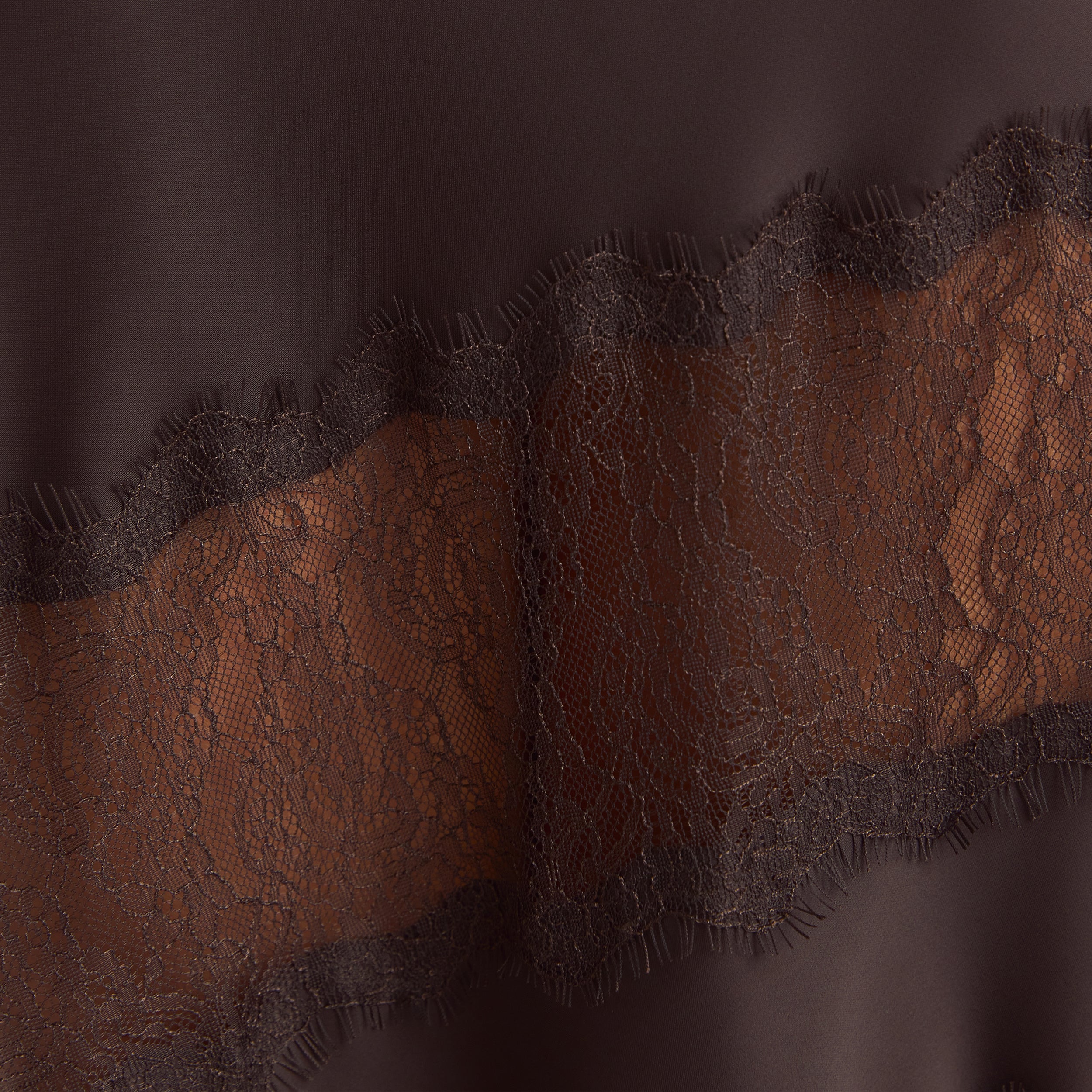 Lace Trim Maxi-nederdel | Lace Trim Maxi-nederdel - Chokolade