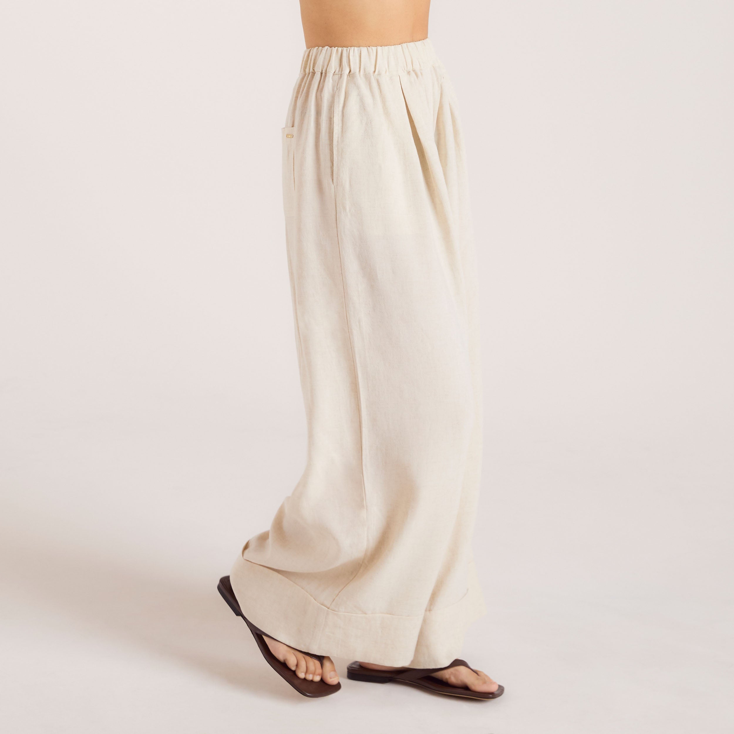 Bandeau-top i Hørblanding | Bandeau-top i Hørblanding - Creme