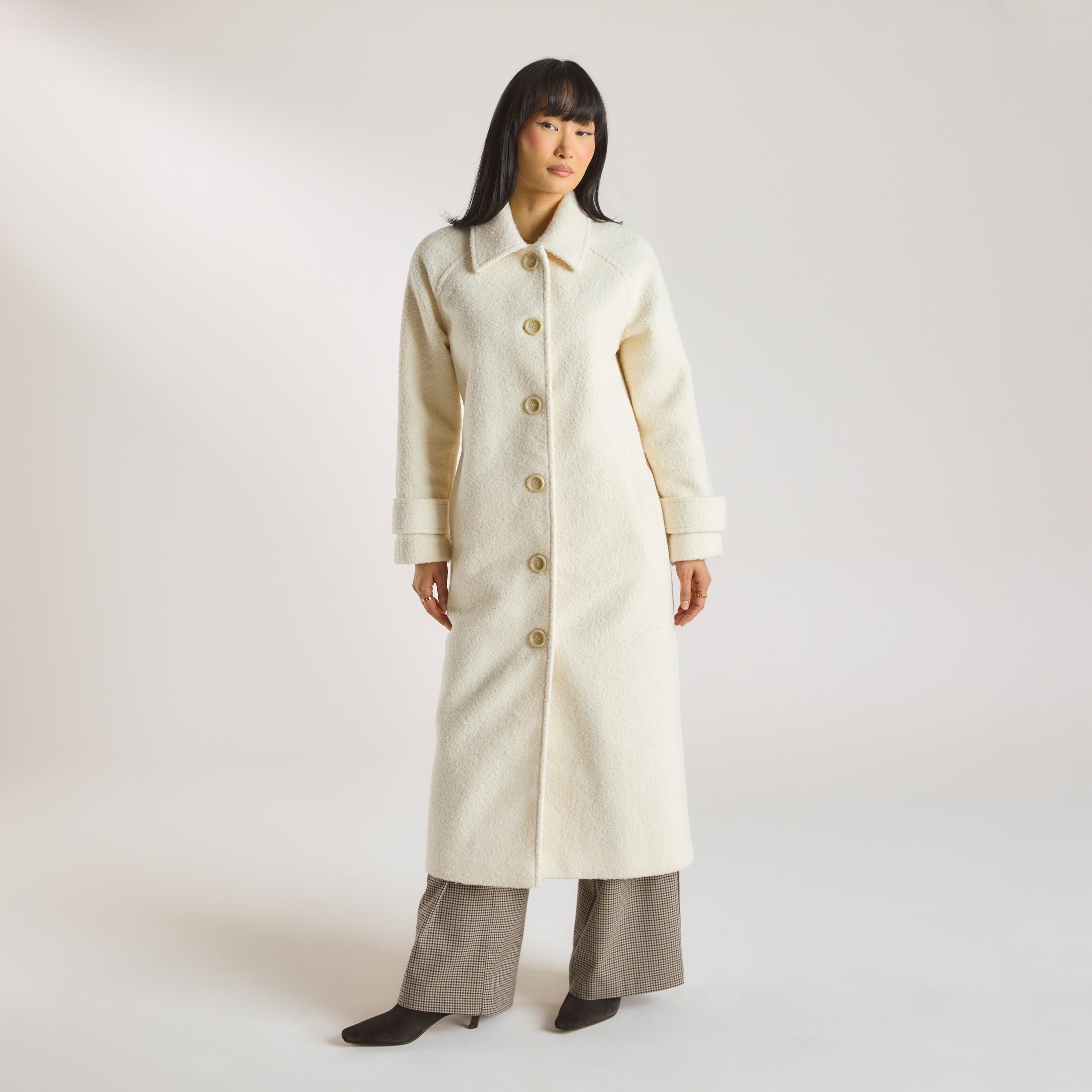 Frakke i Shearling | Frakke i Shearling - Creme