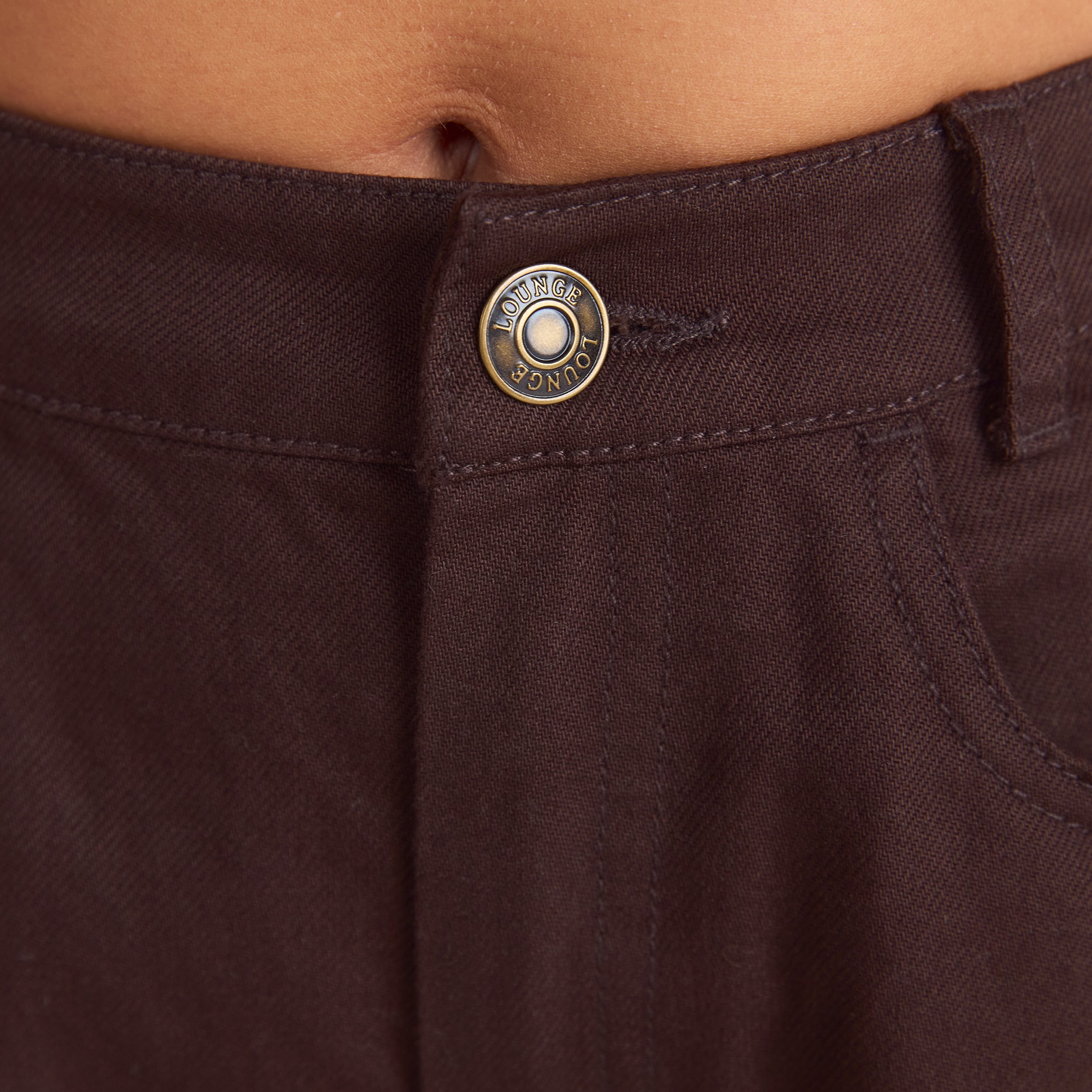 Denim jeans med lige ben | Denim jeans med lige ben - Chokolade