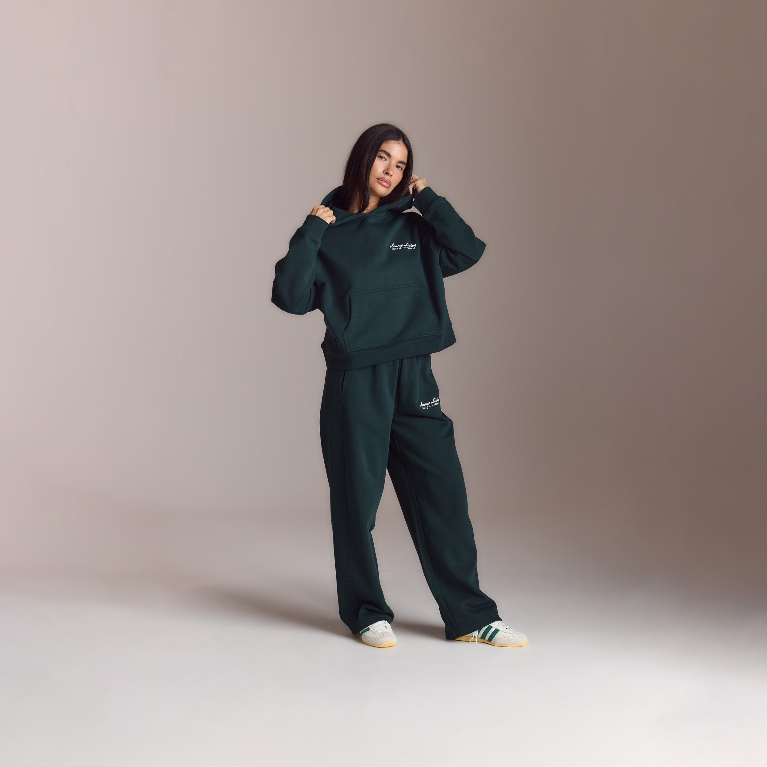 Lounge Living Hoodie | Lounge Living Hoodie - Skovgrøn