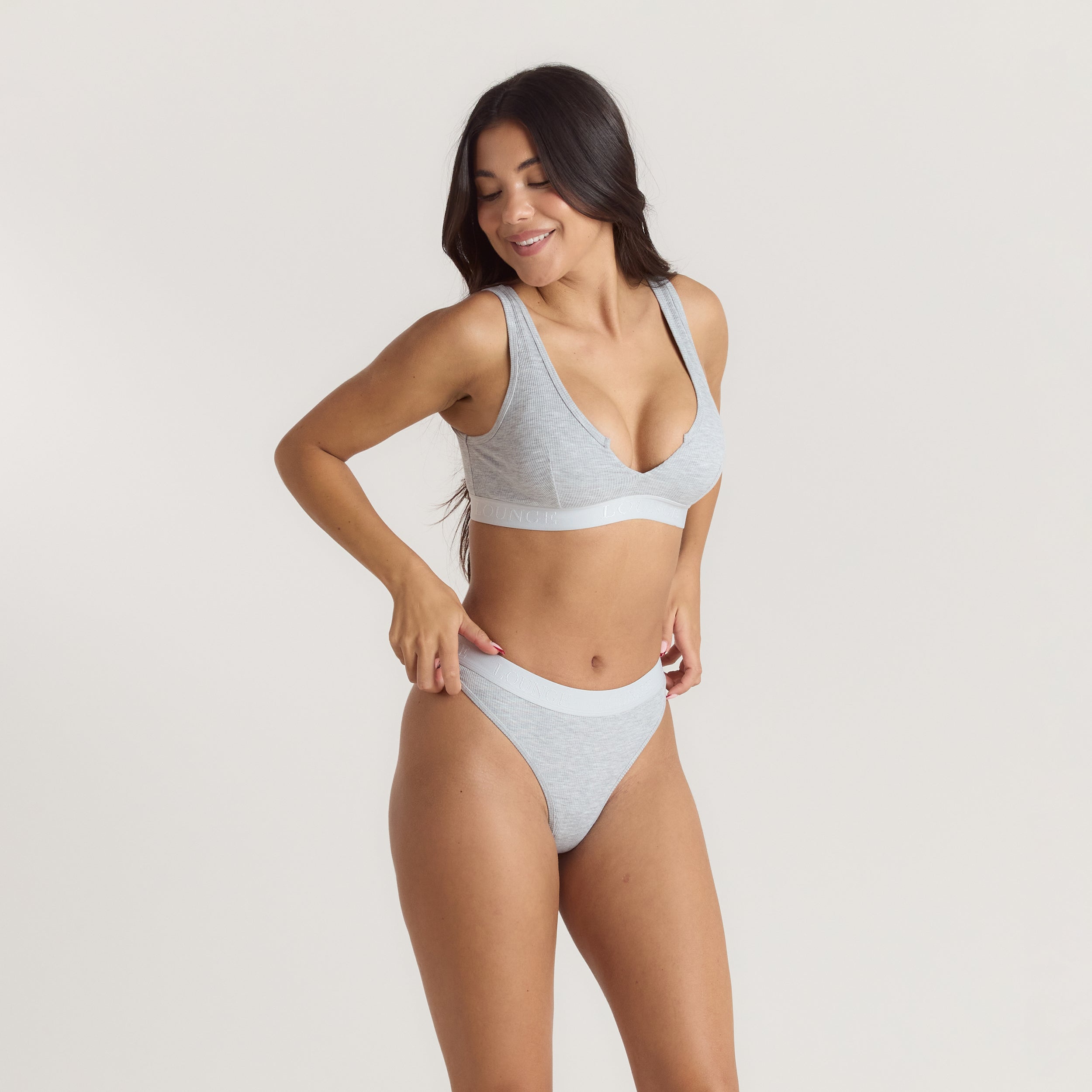 Soft Ribbed Push-Up Bralette | Soft Ribbed Push-Up Bralette - Grå Marl