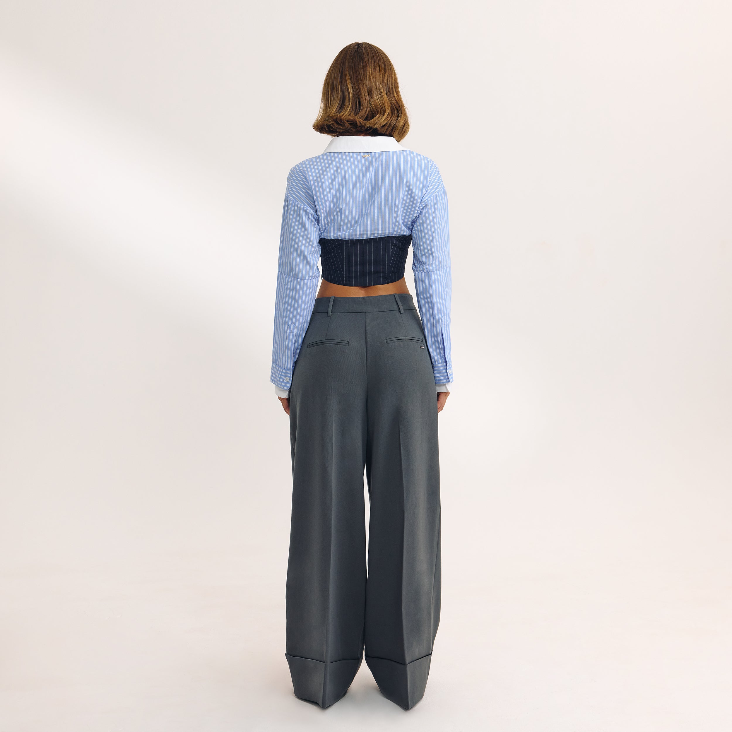 Langærmet korsetskjorte | Langærmet korsetskjorte - Blå