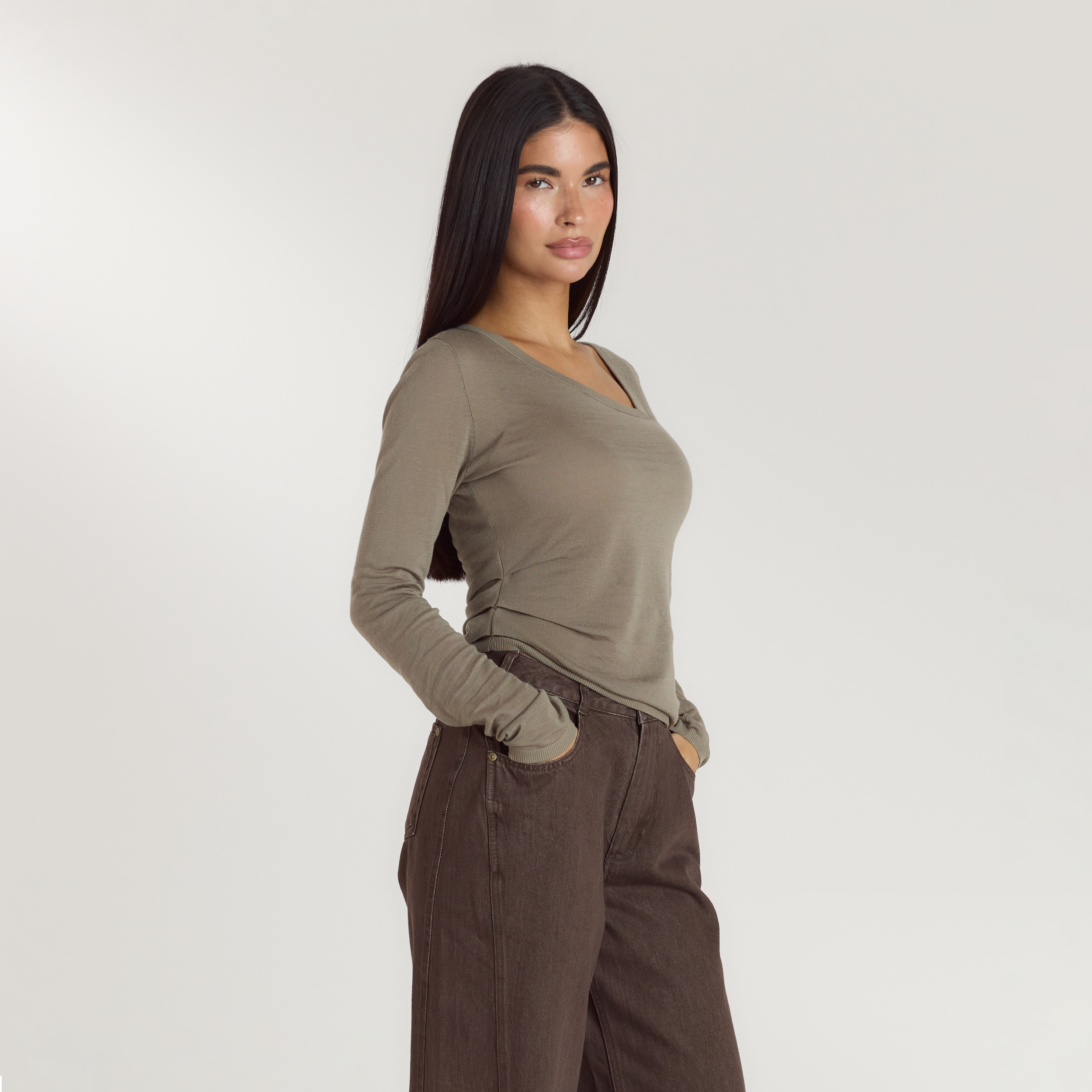 Asymmetrisk finstrikket top | Asymmetrisk finstrikket top - Timian