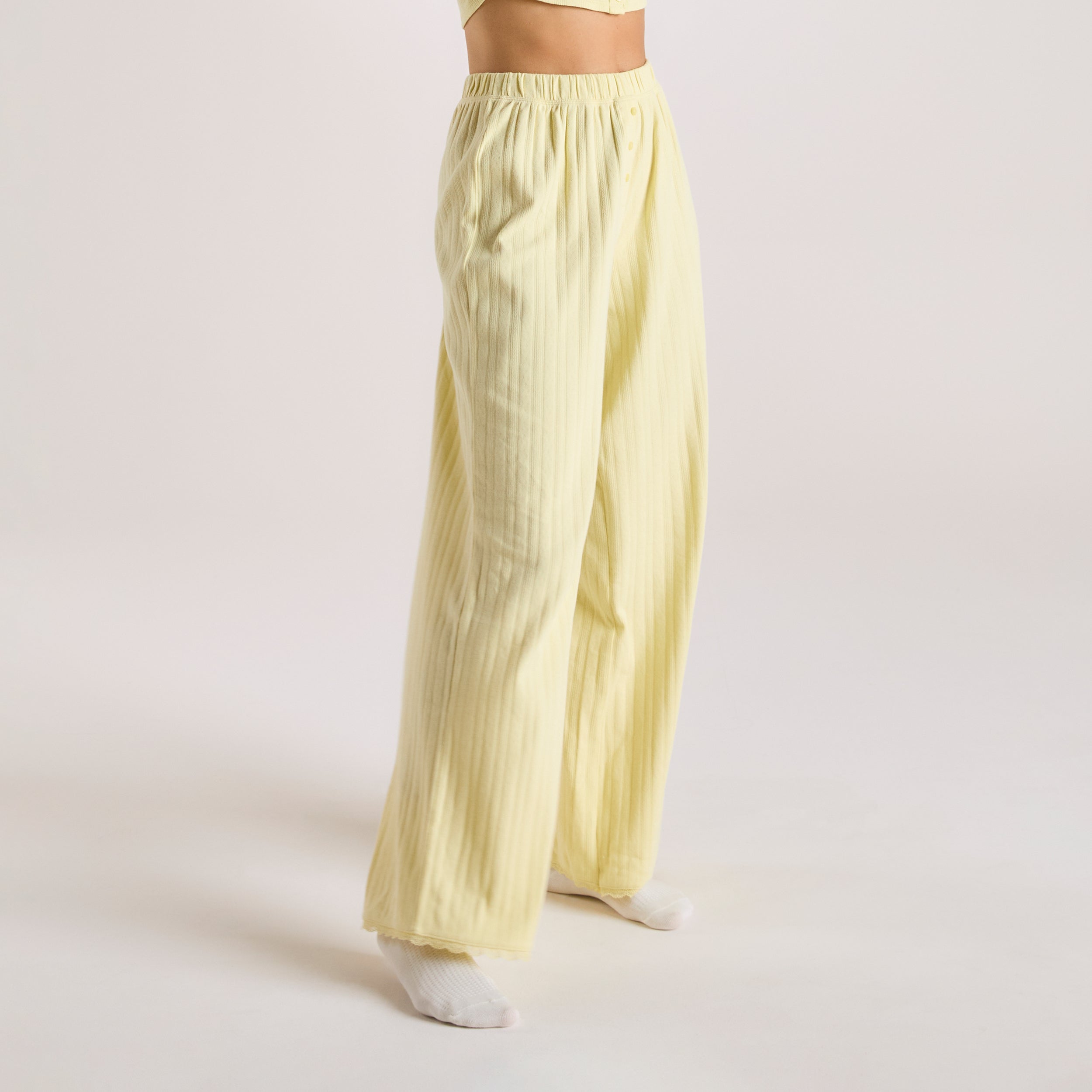 Pointelle Pyjamabukser | Pointelle Pyjamabukser - Smørblomst Gul