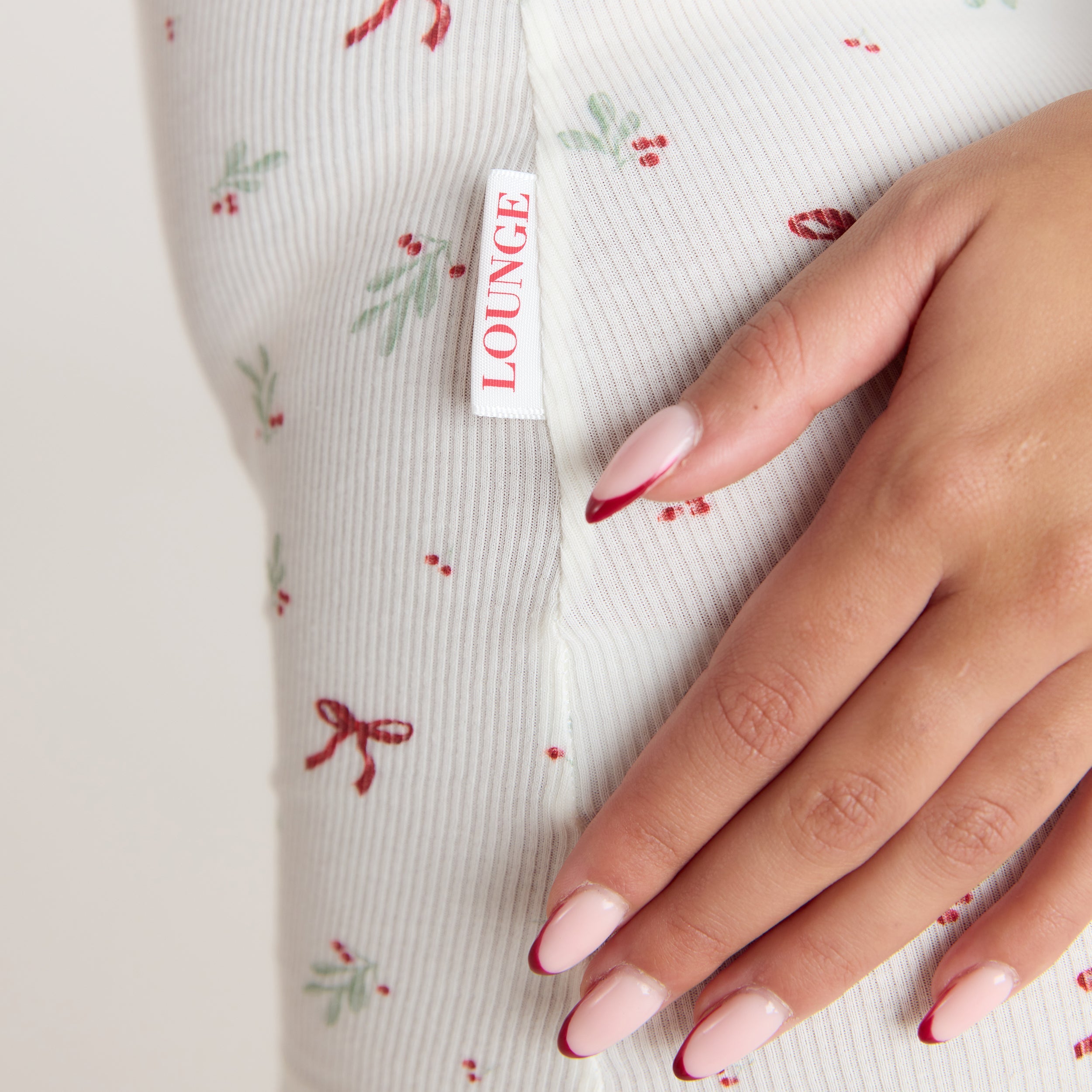 Mistletoe Ribbed Romper | Mistletoe Ribbed Romper - Sløjfetryk