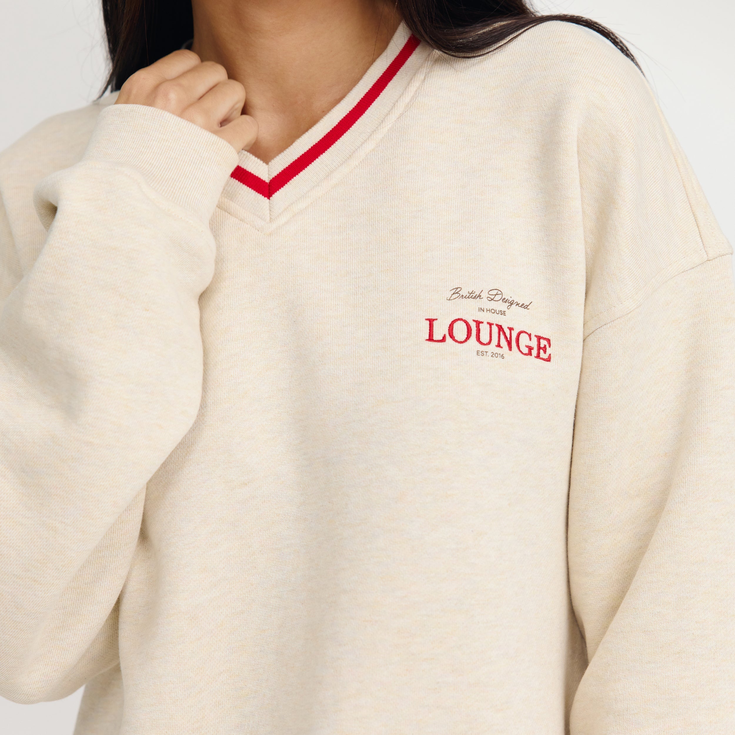 V-Neck Trøje | V-Neck Trøje - Havregryn Marl