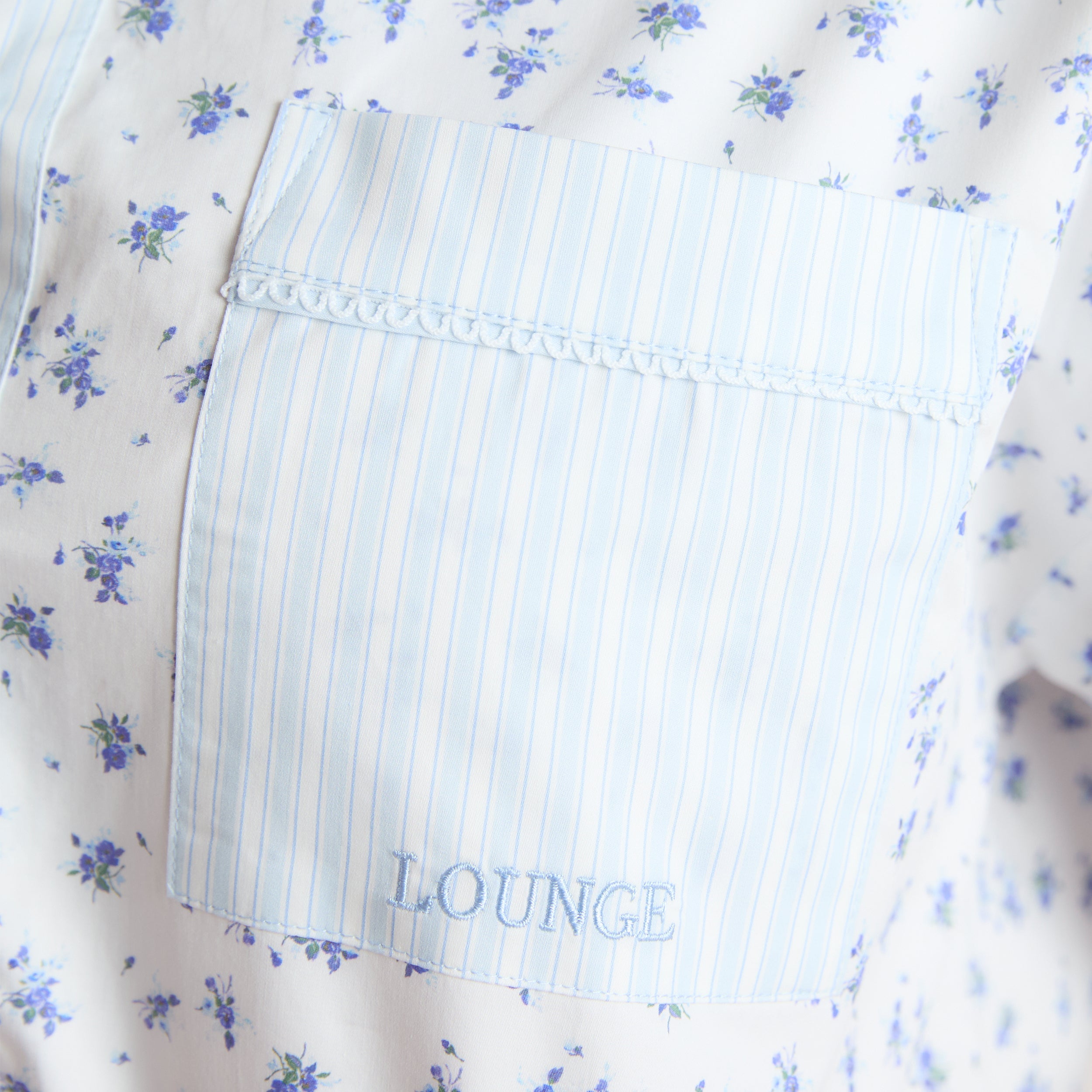 Bloom & Stripe Kortærmet Pyjamaskjorte | Bloom & Stripe Kortærmet Pyjamaskjorte - Blå