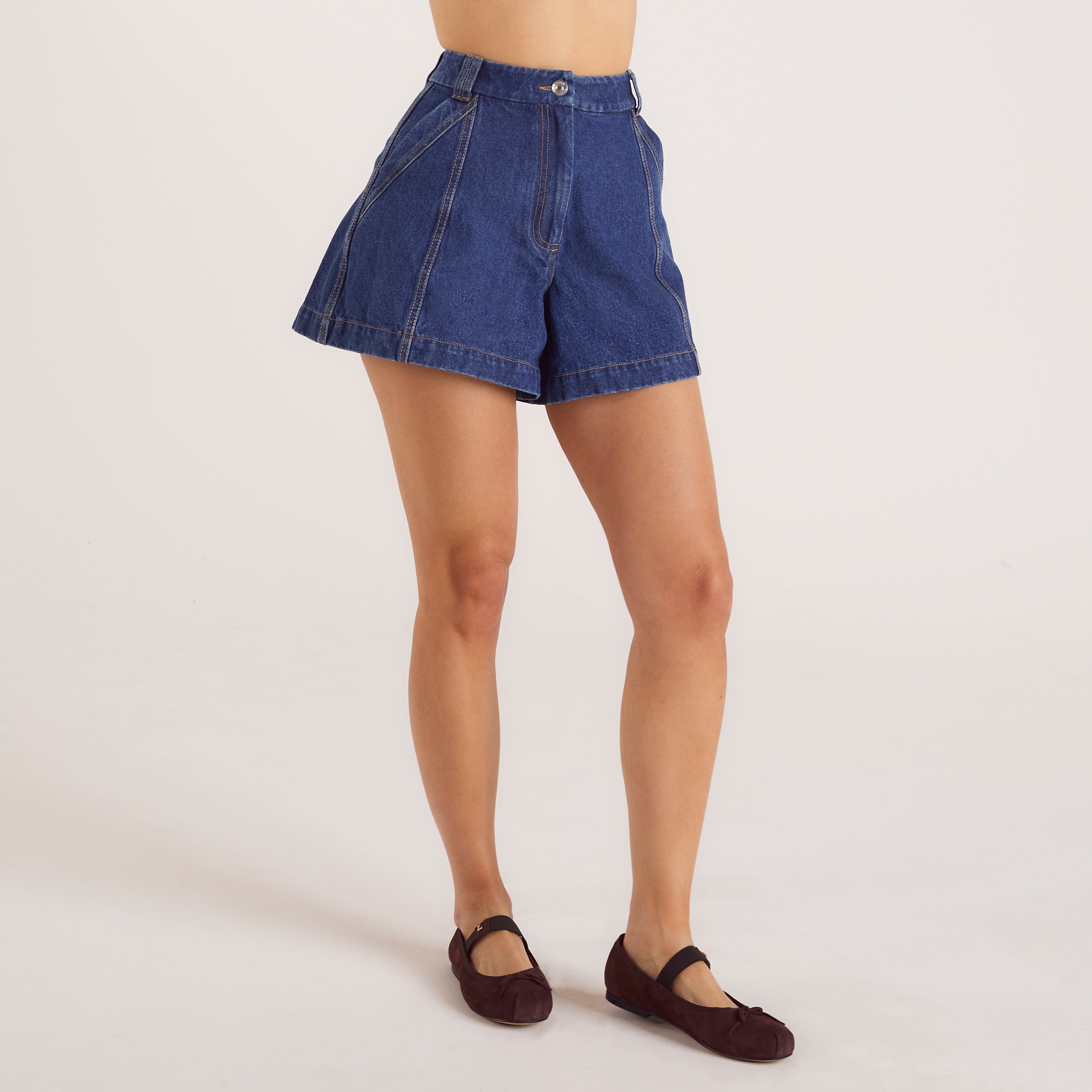 Wide-Hem Denimshorts | Wide-Hem Denimshorts - Blå
