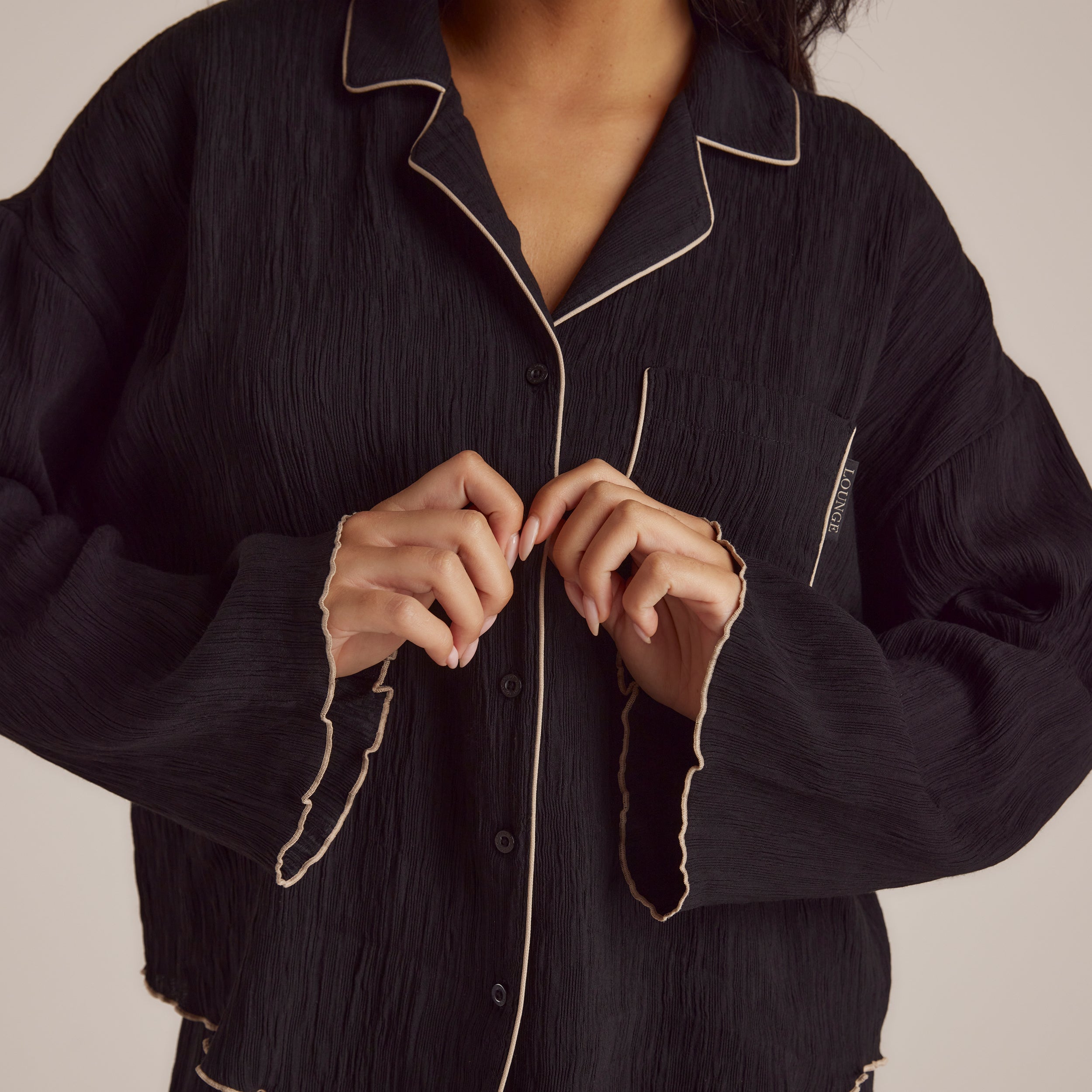 Crinkle Pyjamasskjorte | Imaani, S