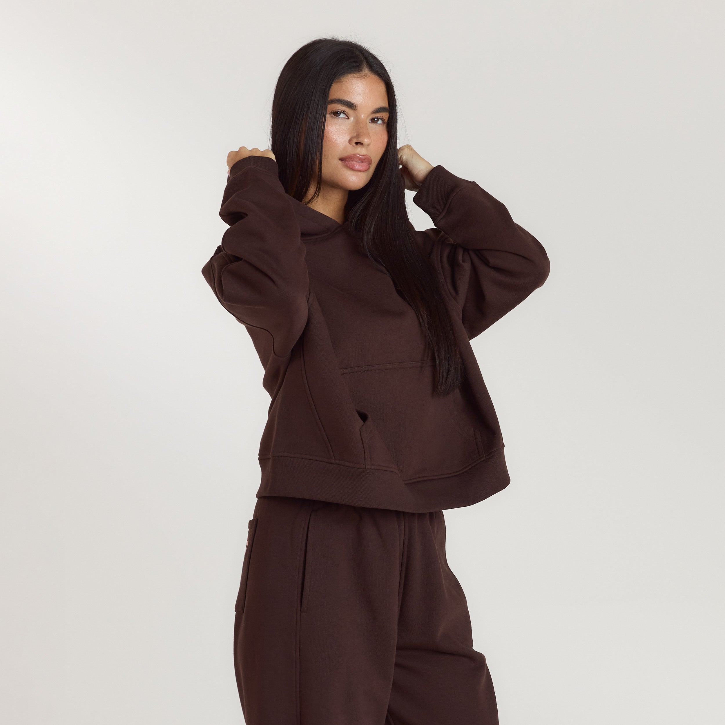 Lounge Living Hoodie | Lounge Living Hoodie - Chokolade