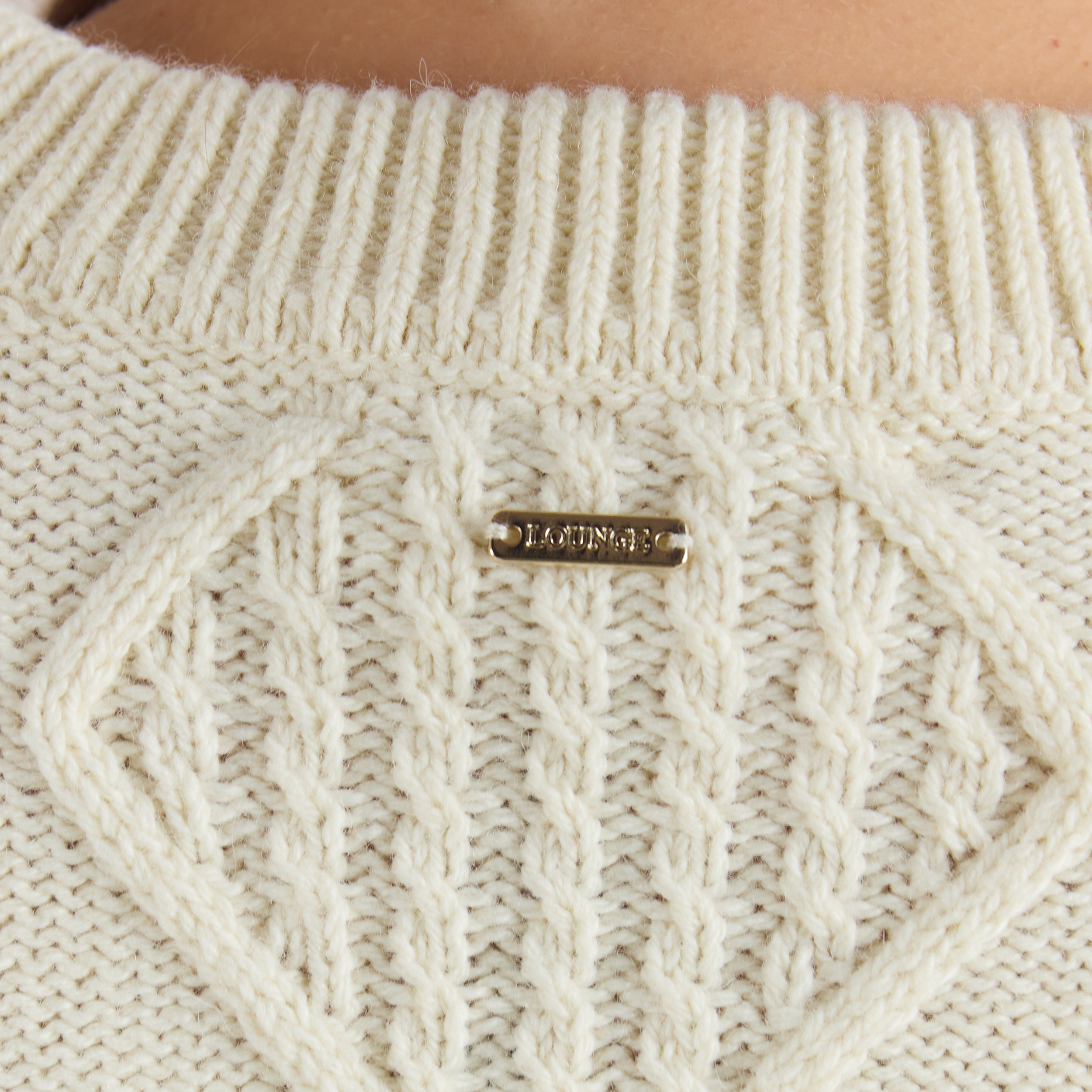Kabelstrikket Jumper | Kabelstrikket Jumper - Creme