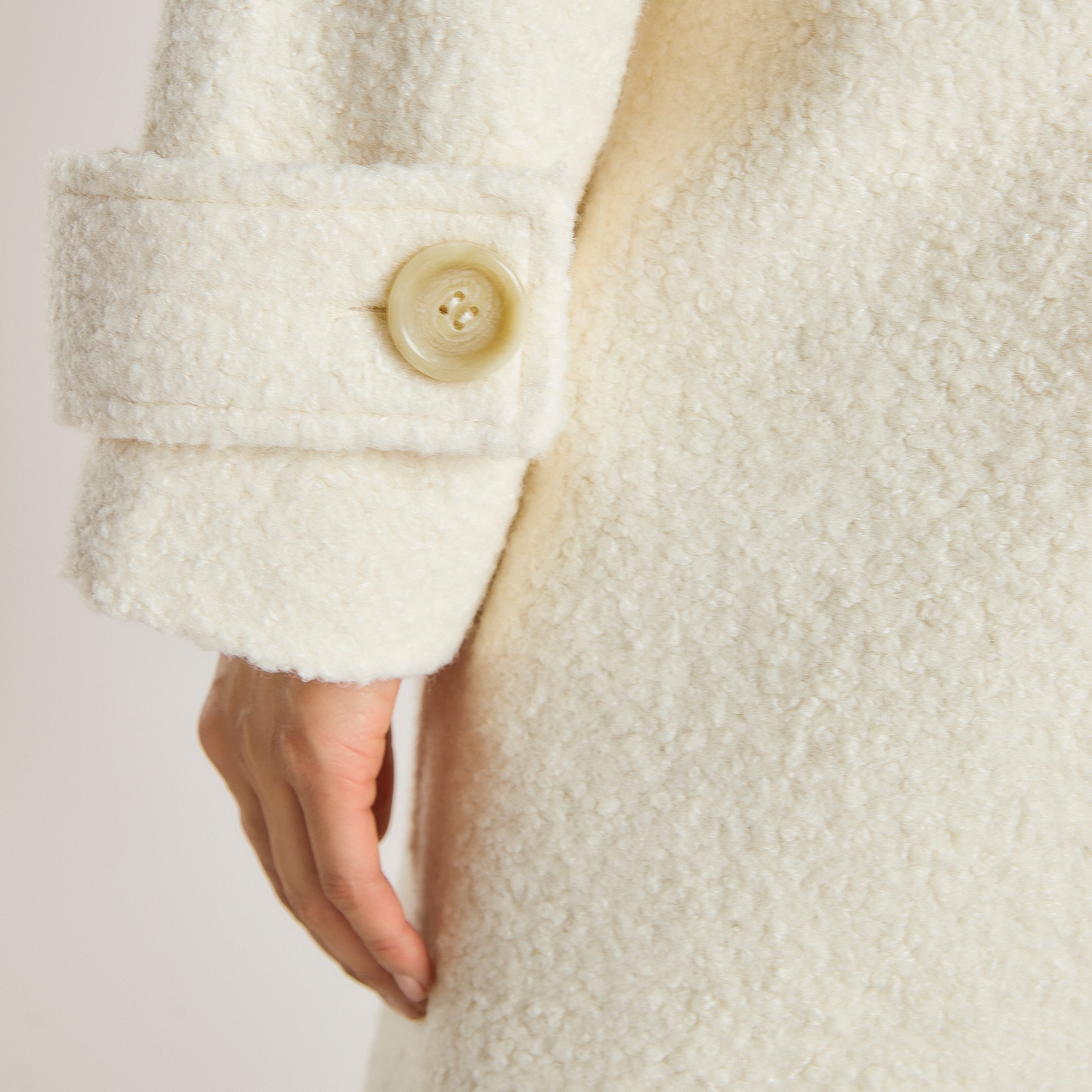 Frakke i Shearling | Frakke i Shearling - Creme