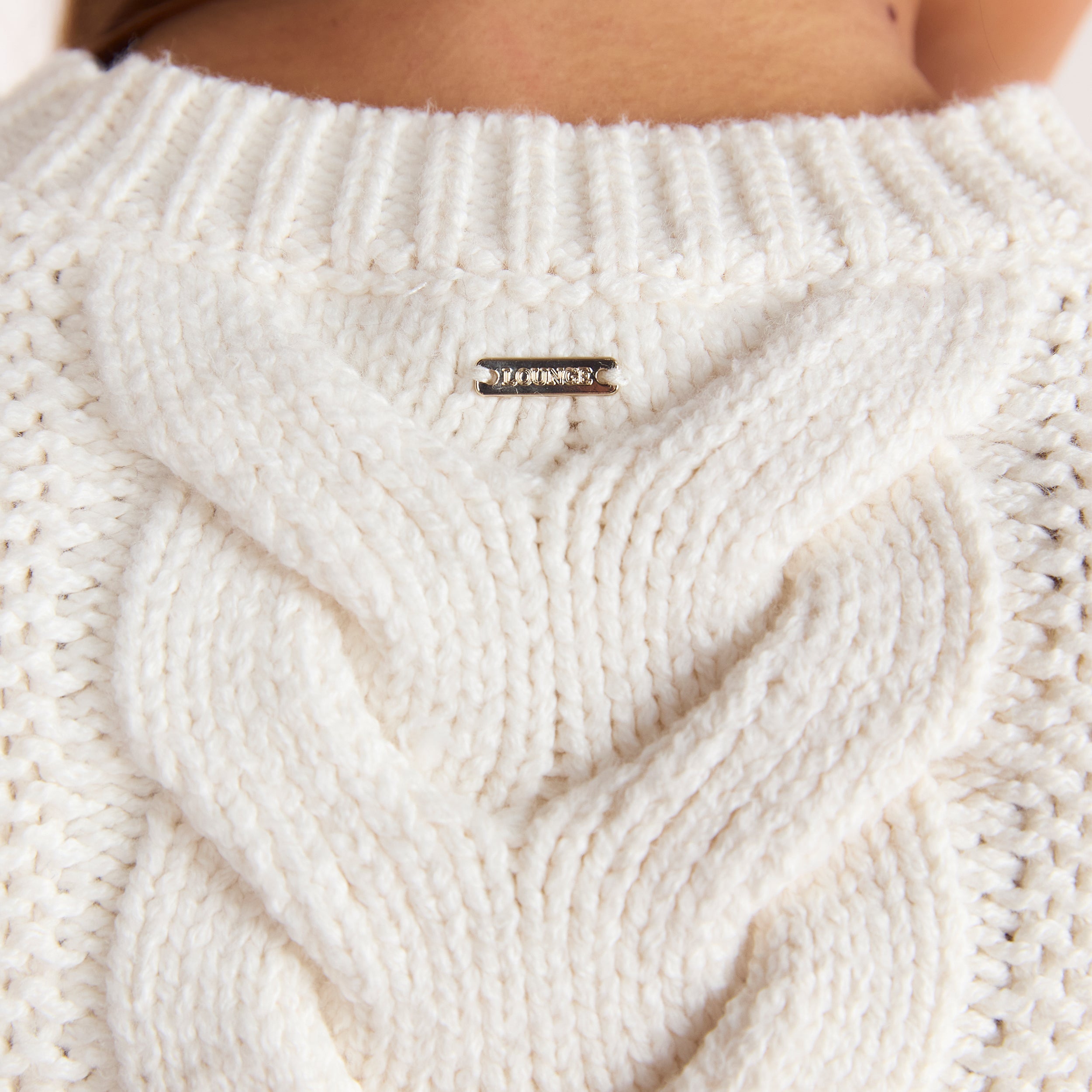 Crop jumper i kabelstrik | Crop jumper i kabelstrik - Creme
