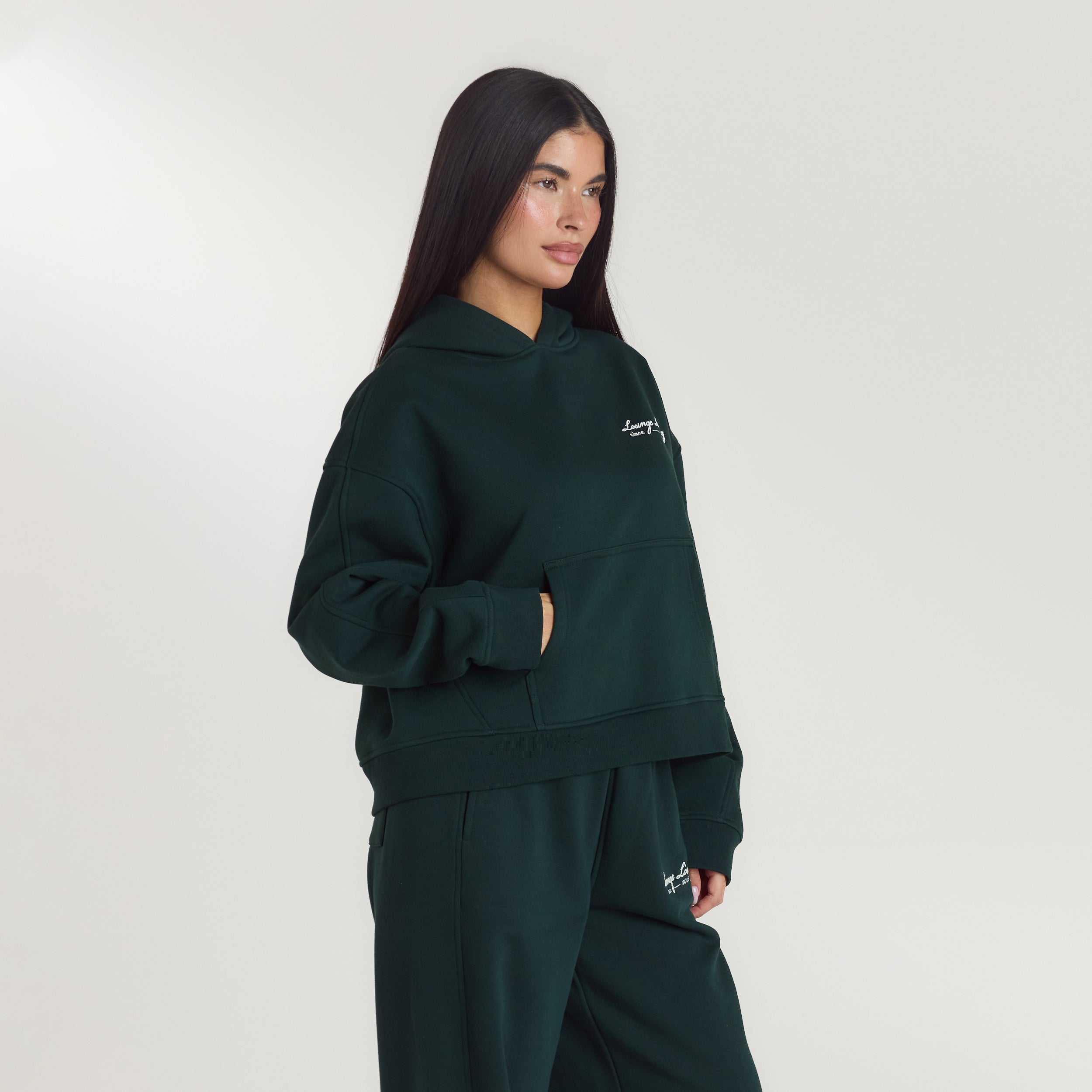 Lounge Living Hoodie | Lounge Living Hoodie - Skovgrøn