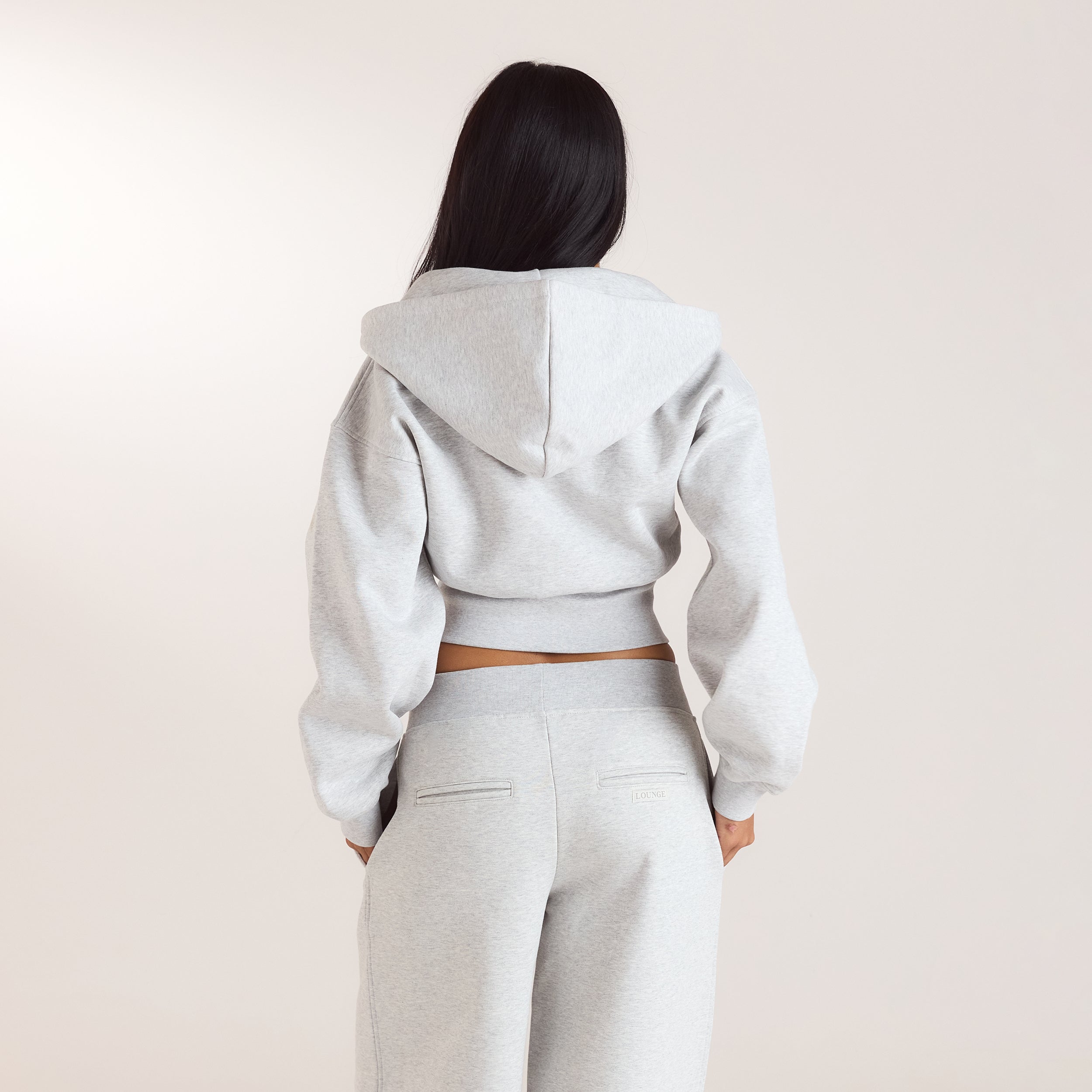 Zip-Up Hoodie med tætsiddende talje | Zip-Up Hoodie med tætsiddende talje - Grå