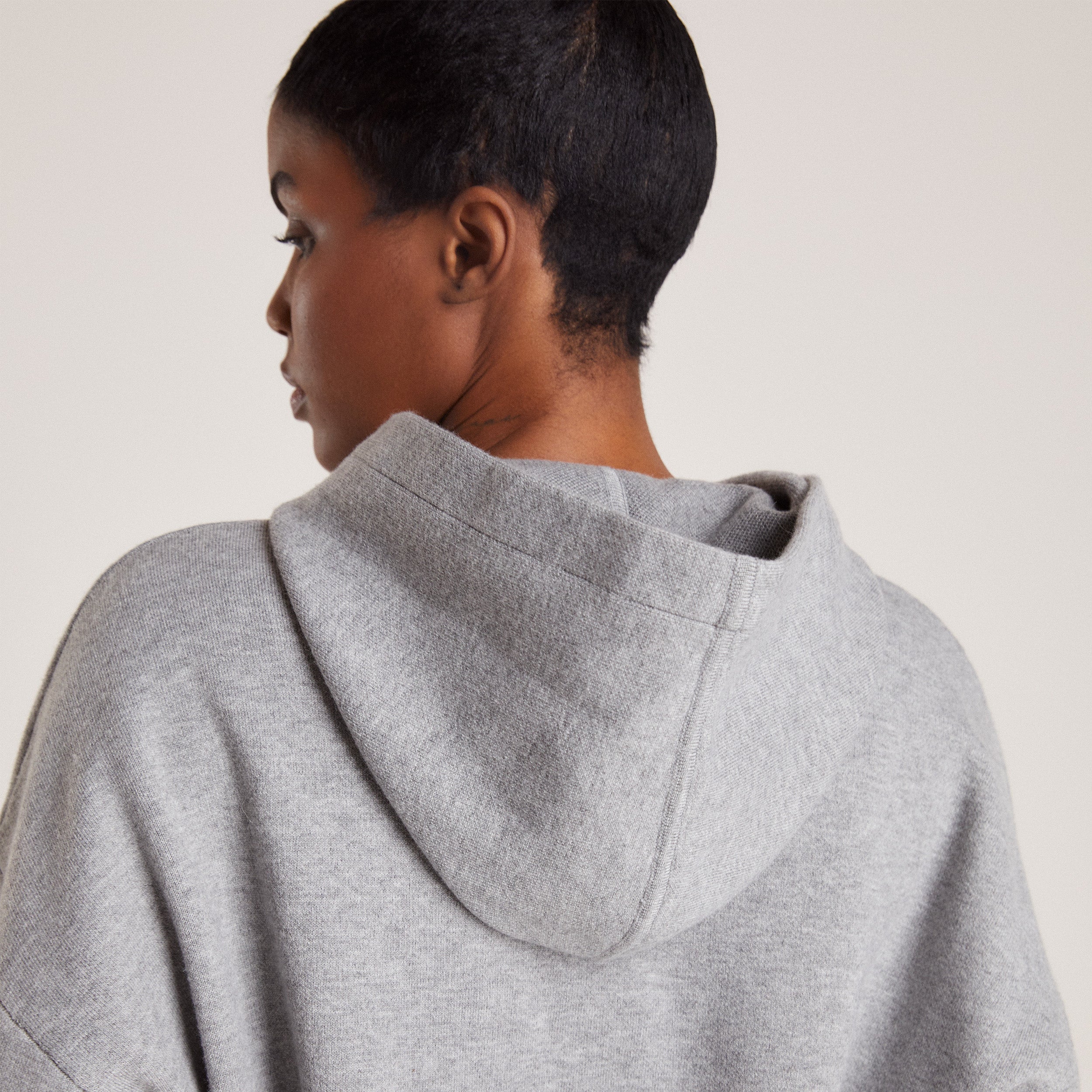 Strikket Lounge Hættetrøje | Knitted Lounge Hoodie - Grey Marl