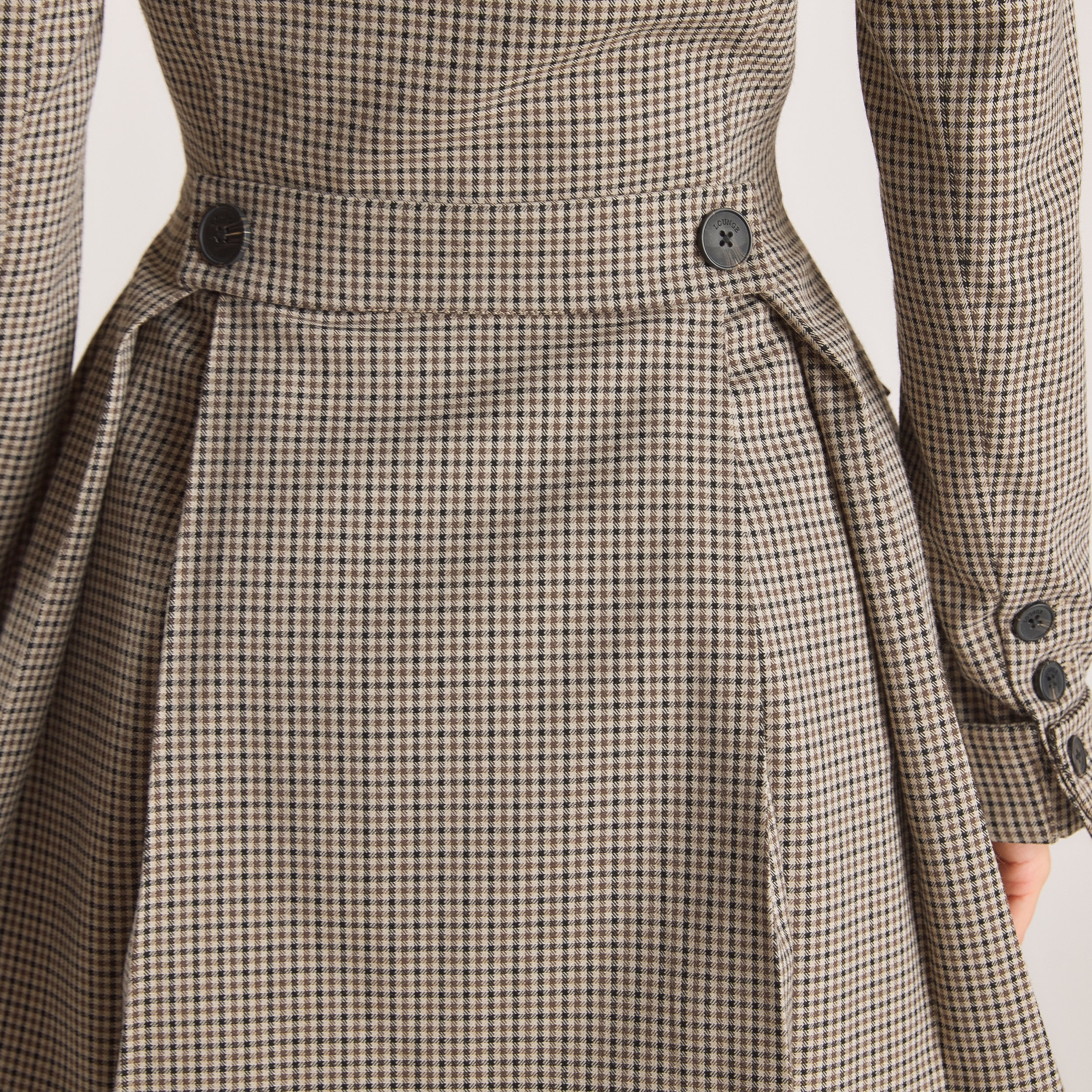 Houndstooth Blazer-kjole | Houndstooth Blazer-kjole - Brun