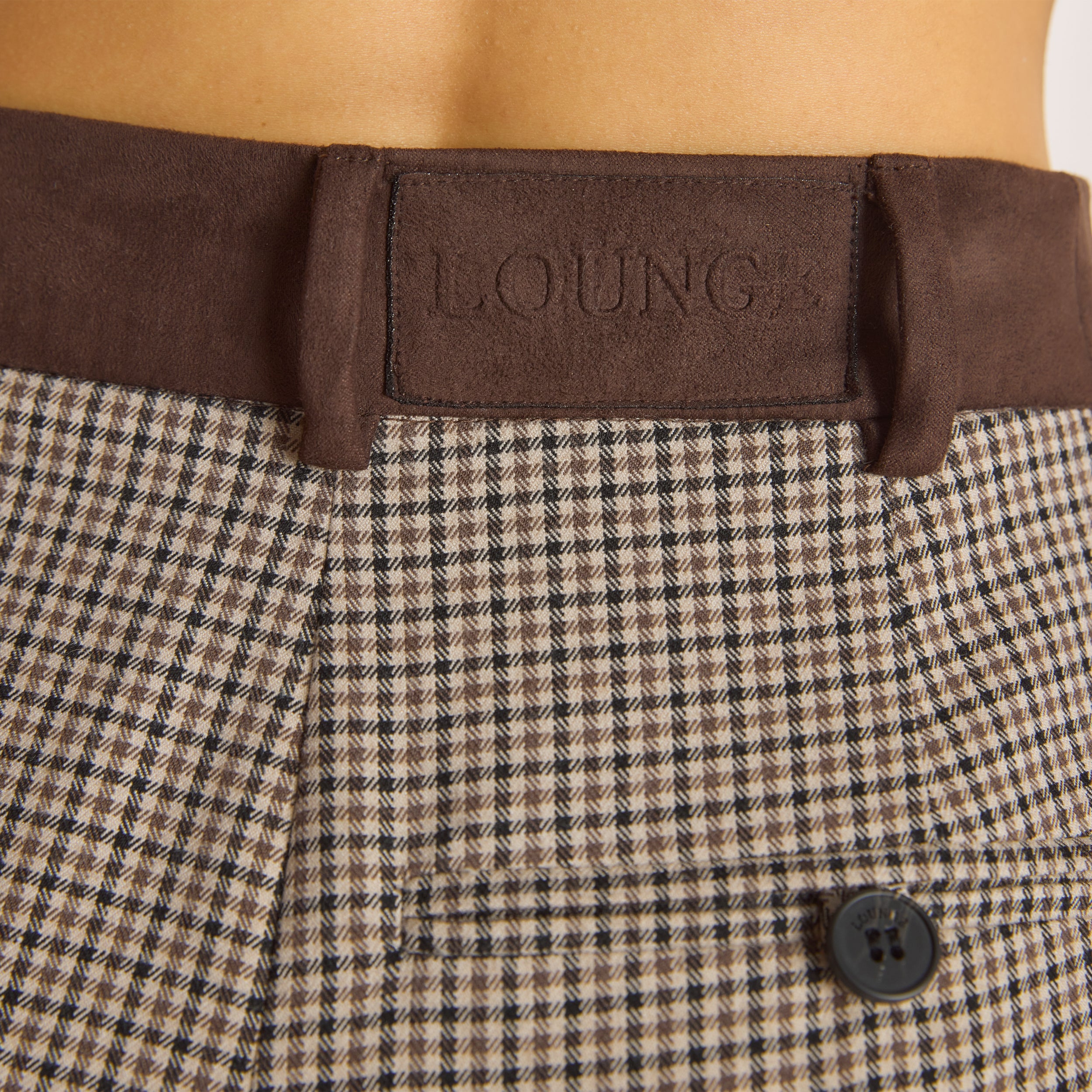 Houndstooth-bukser | Houndstooth-bukser - Brun