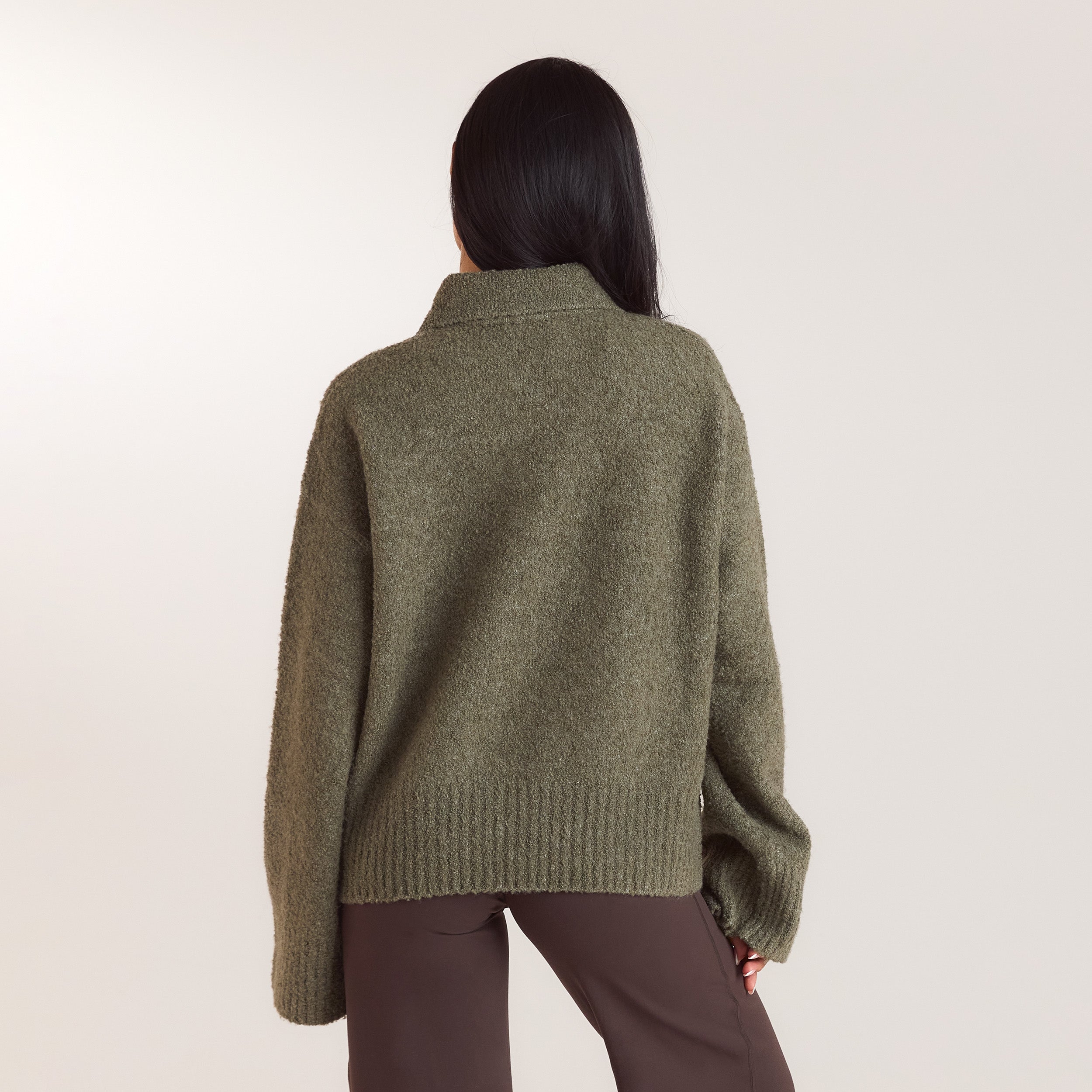 Polobluse i bouclé | Polobluse i bouclé - Kaki