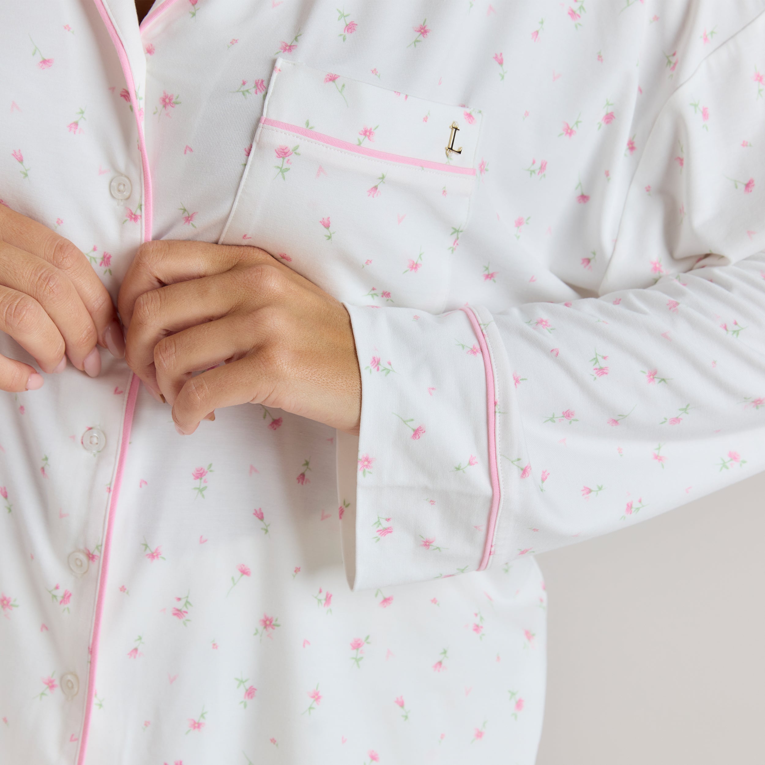 Modal Pyjama Skjorte | Modal Pyjama Skjorte - Blomsterprint