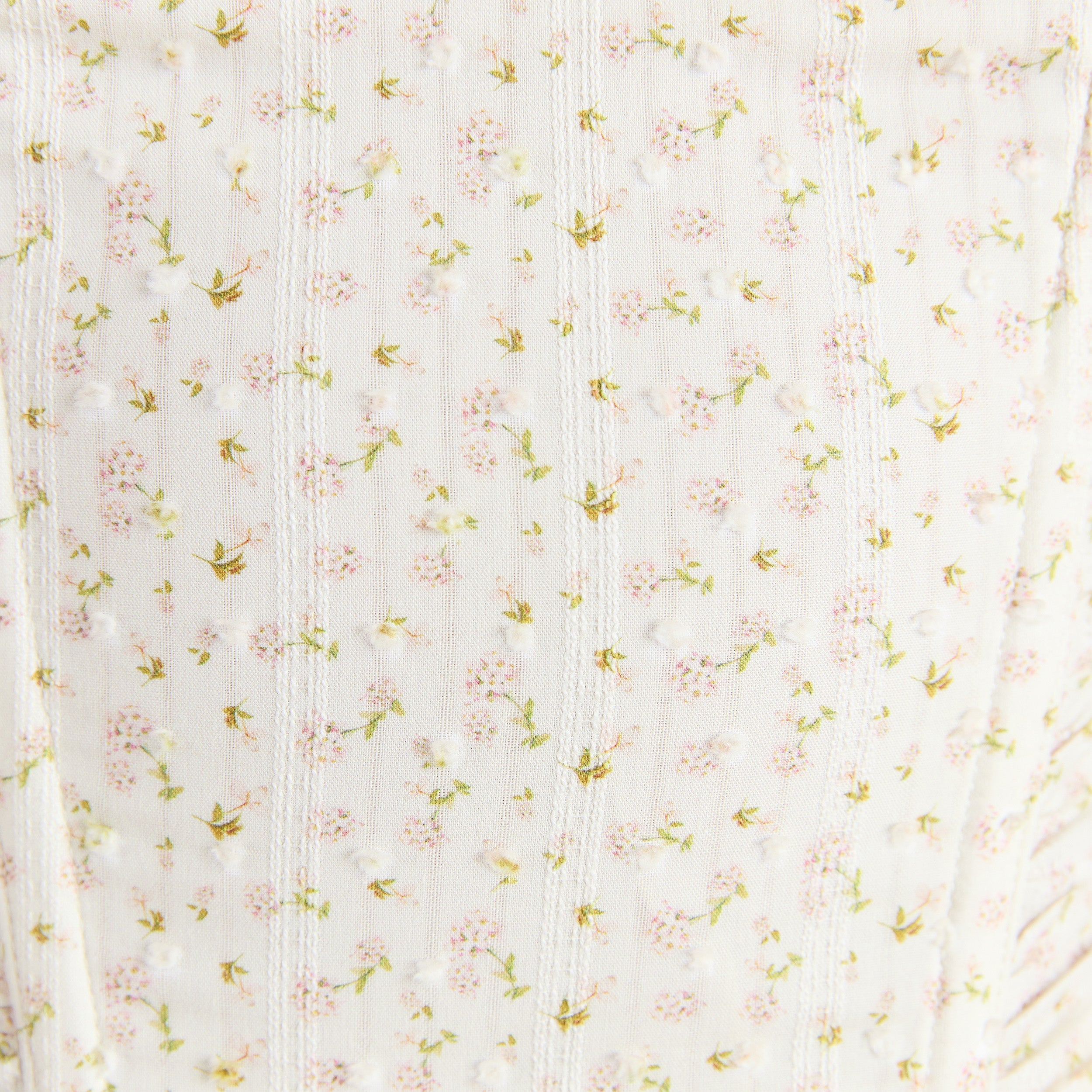 Ruched Korsettop | Ruched Korsettop - Blomstret Creme