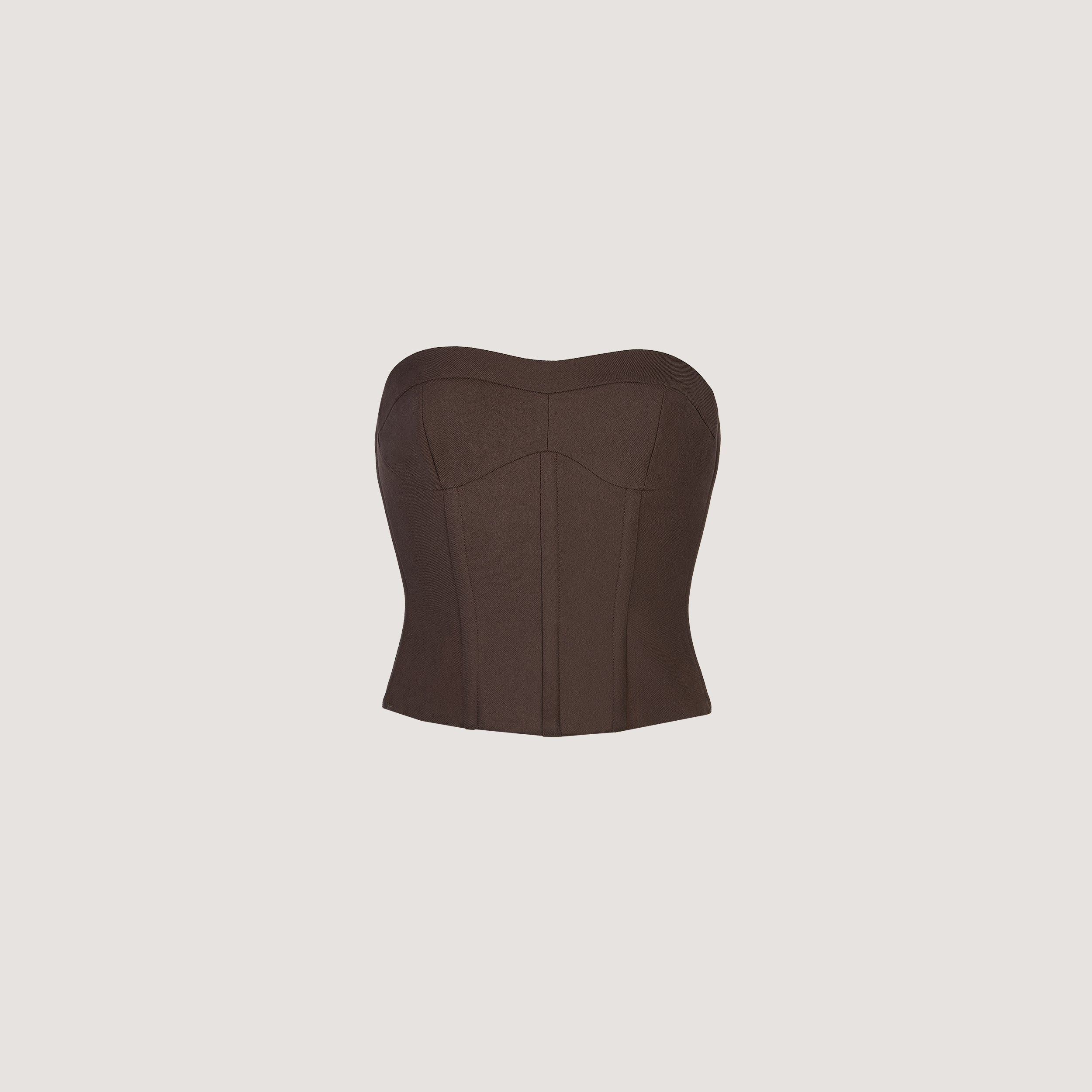 Bandeau-korsettop | Bandeau-korsettop - Mørkebrun