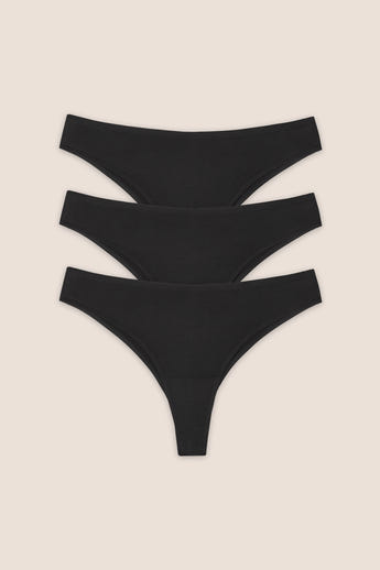 Seamless Bonded Trusser (3-pakke) - Sort