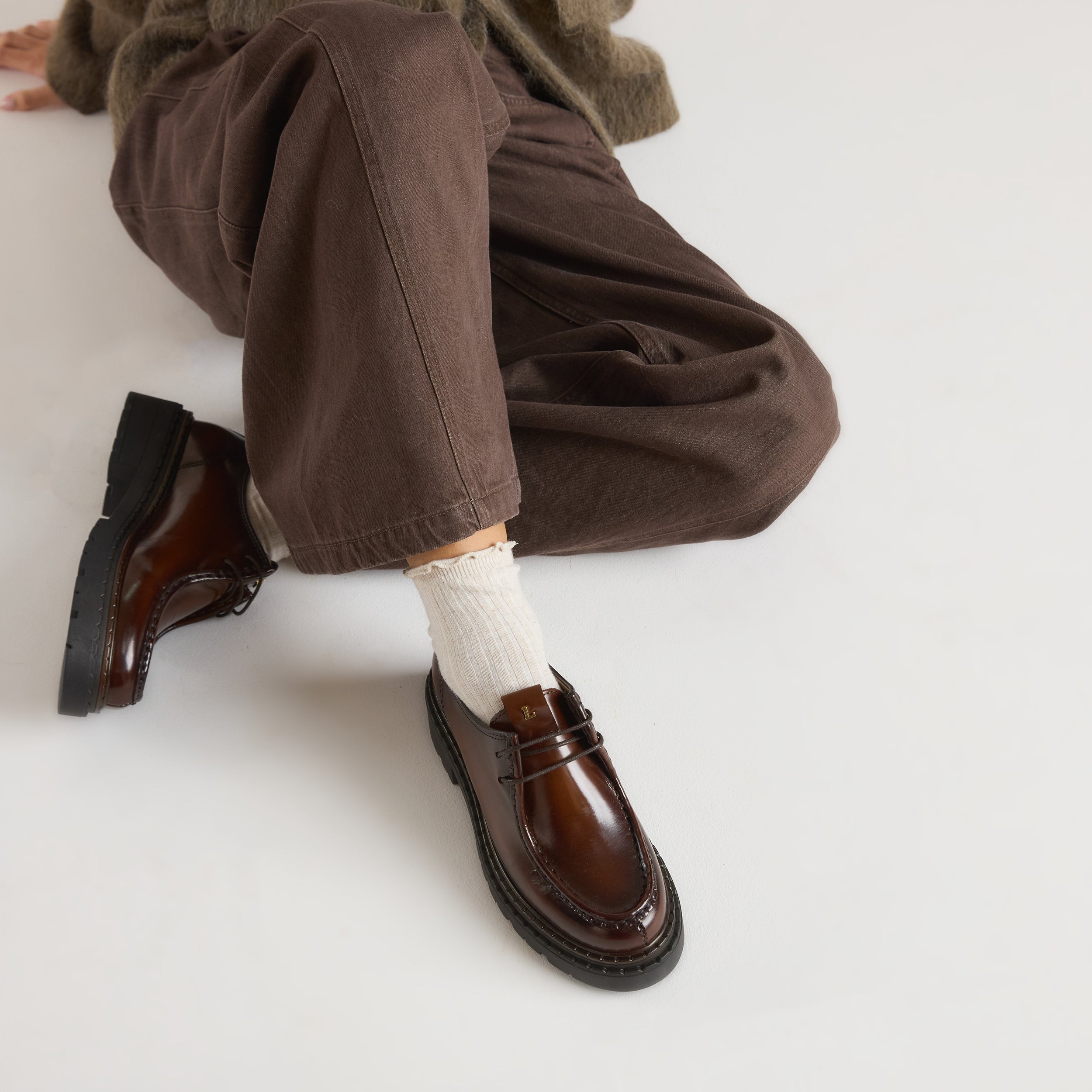Etta Snørelukkede Chunky Loafers | Etta Snørelukkede Chunky Loafers - Tan