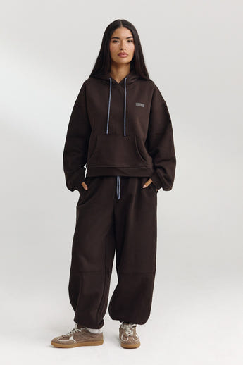 Joggingbukser meed Brede Ben - Mørk Chokolade alternate