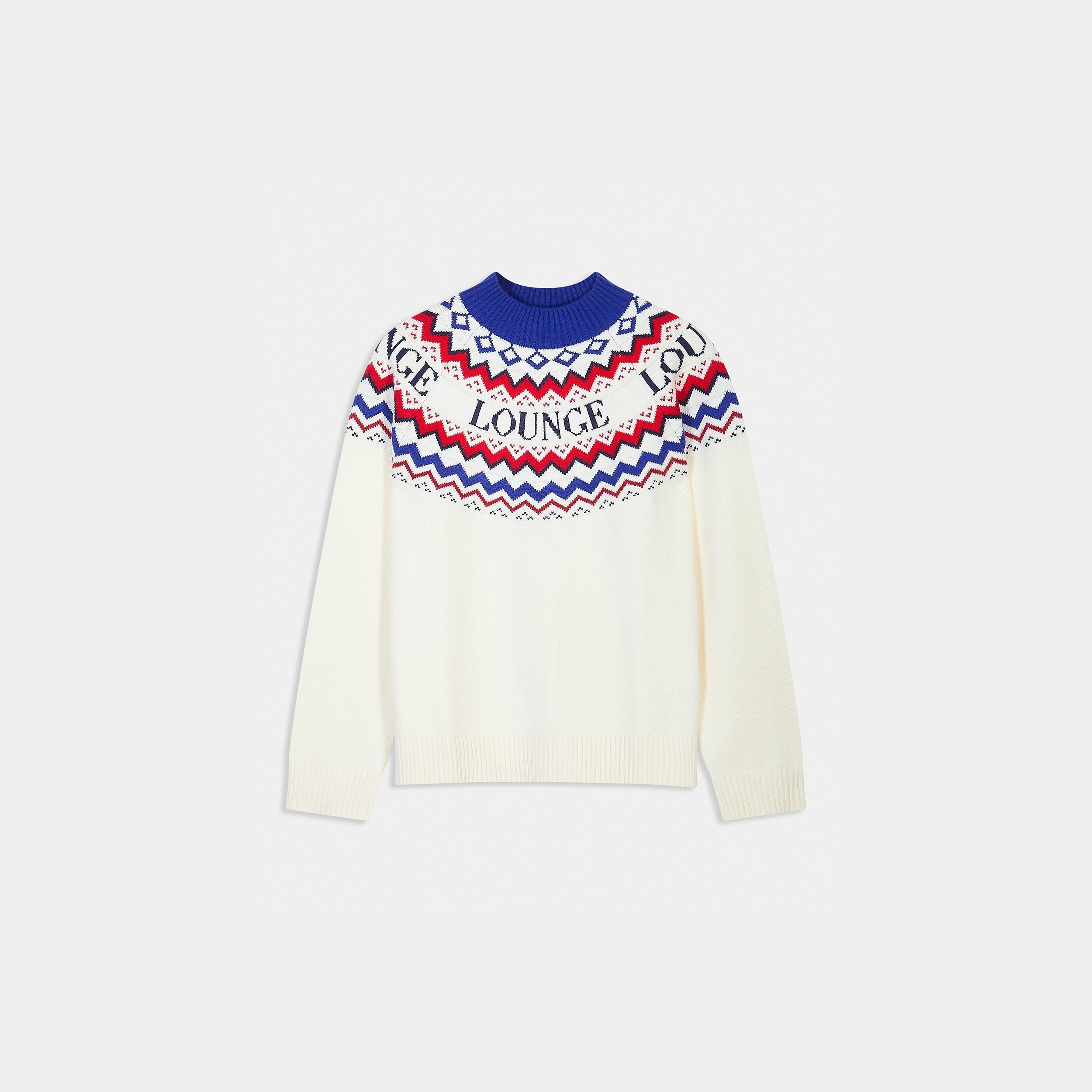 Fairisle Strikket Trøje | Fairisle Strikket Trøje - Creme/Rød
