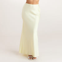 Satin Fitted Maxi-nederdel - Citrongul
