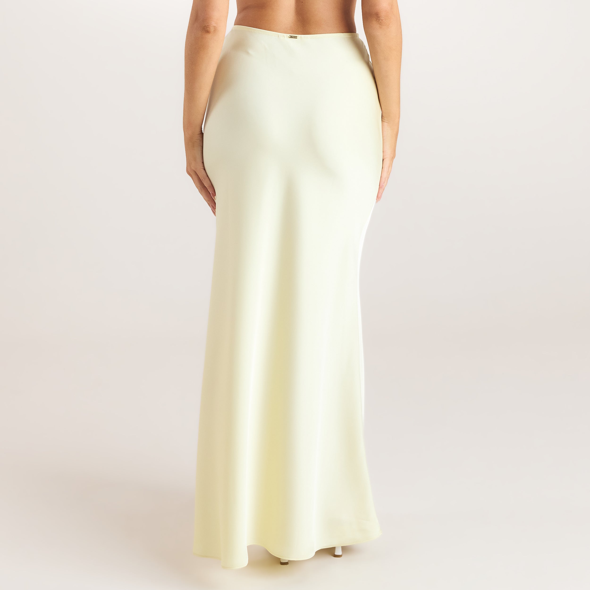 Satin Fitted Maxi-nederdel | Satin Fitted Maxi-nederdel - Citrongul