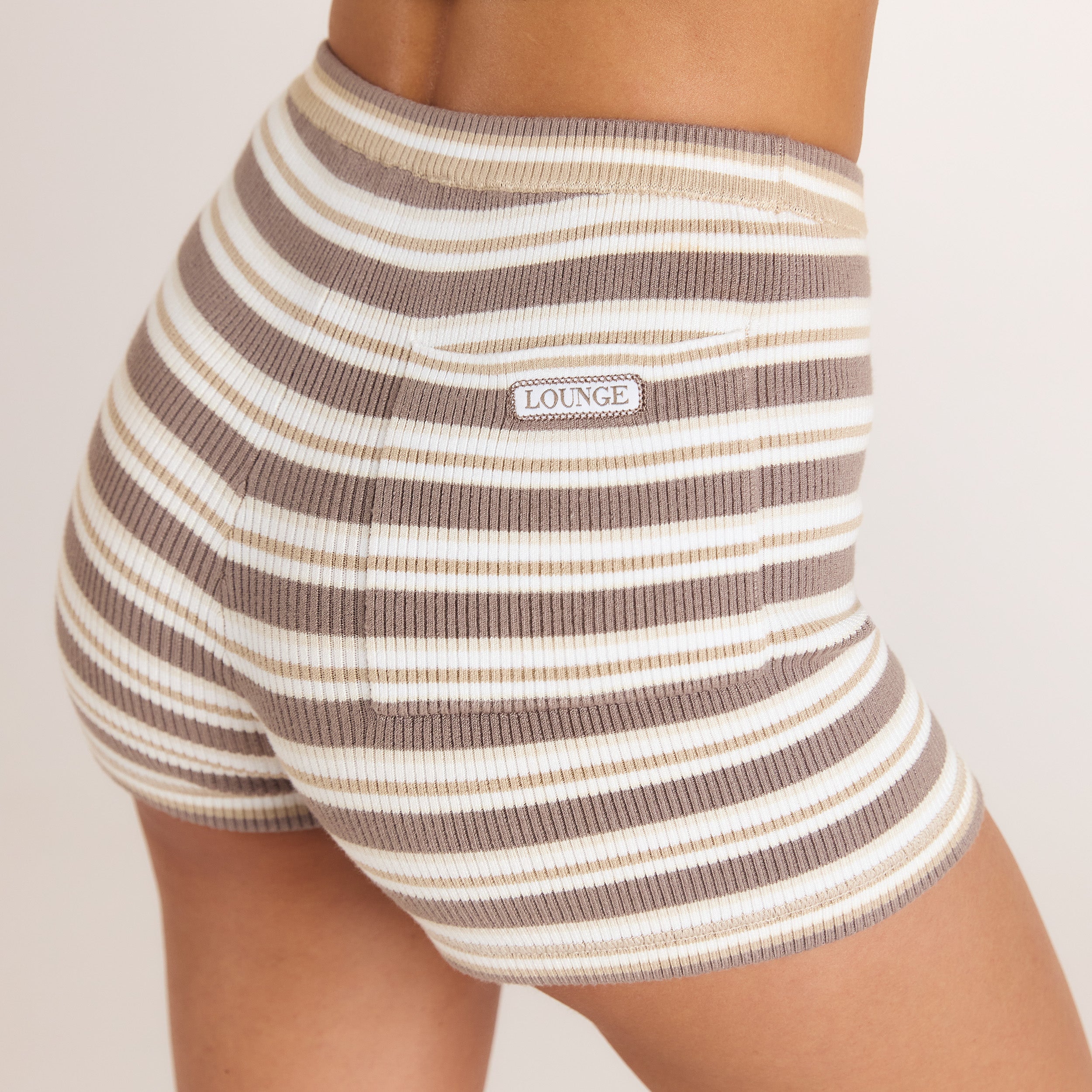 Strikket Shorts | Strikket Shorts - Beige Stripe