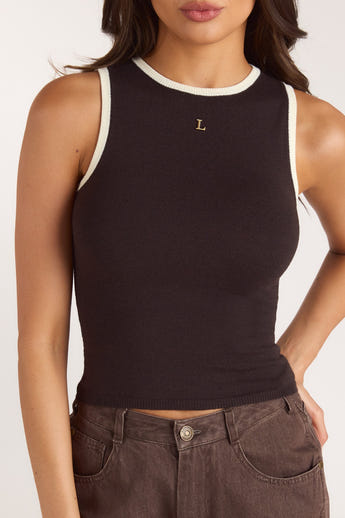 Strikket Vest Top - Chokolade