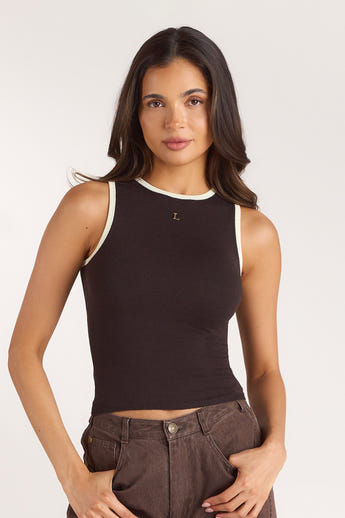 Strikket Vest Top - Chokolade alternate