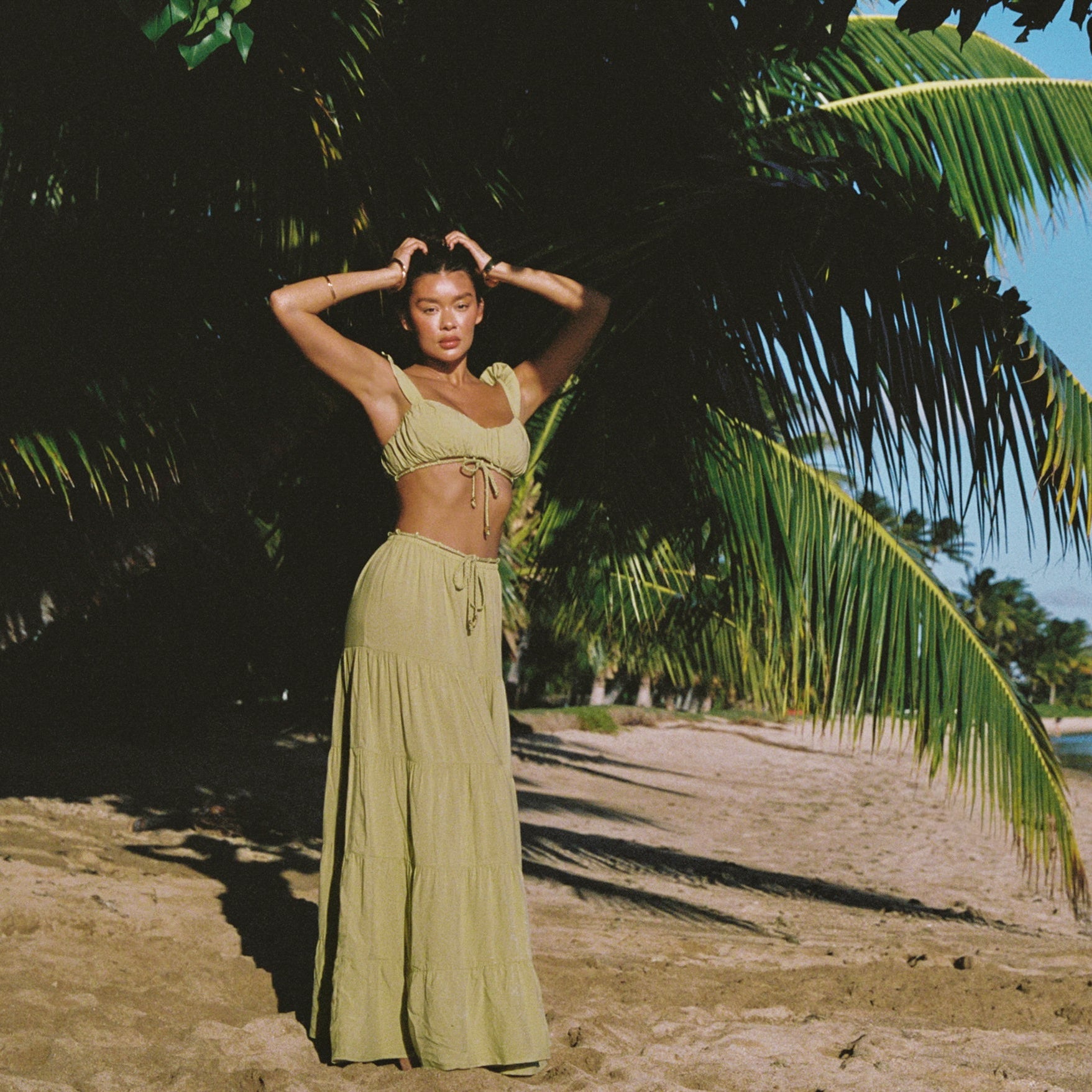 Bralette (sæt) - Vasket Limegrøn