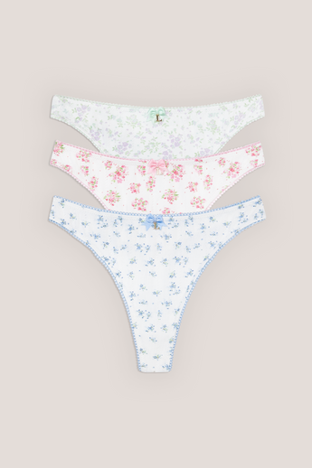 Bloom Thongs (3-pak) - Blomsterprint