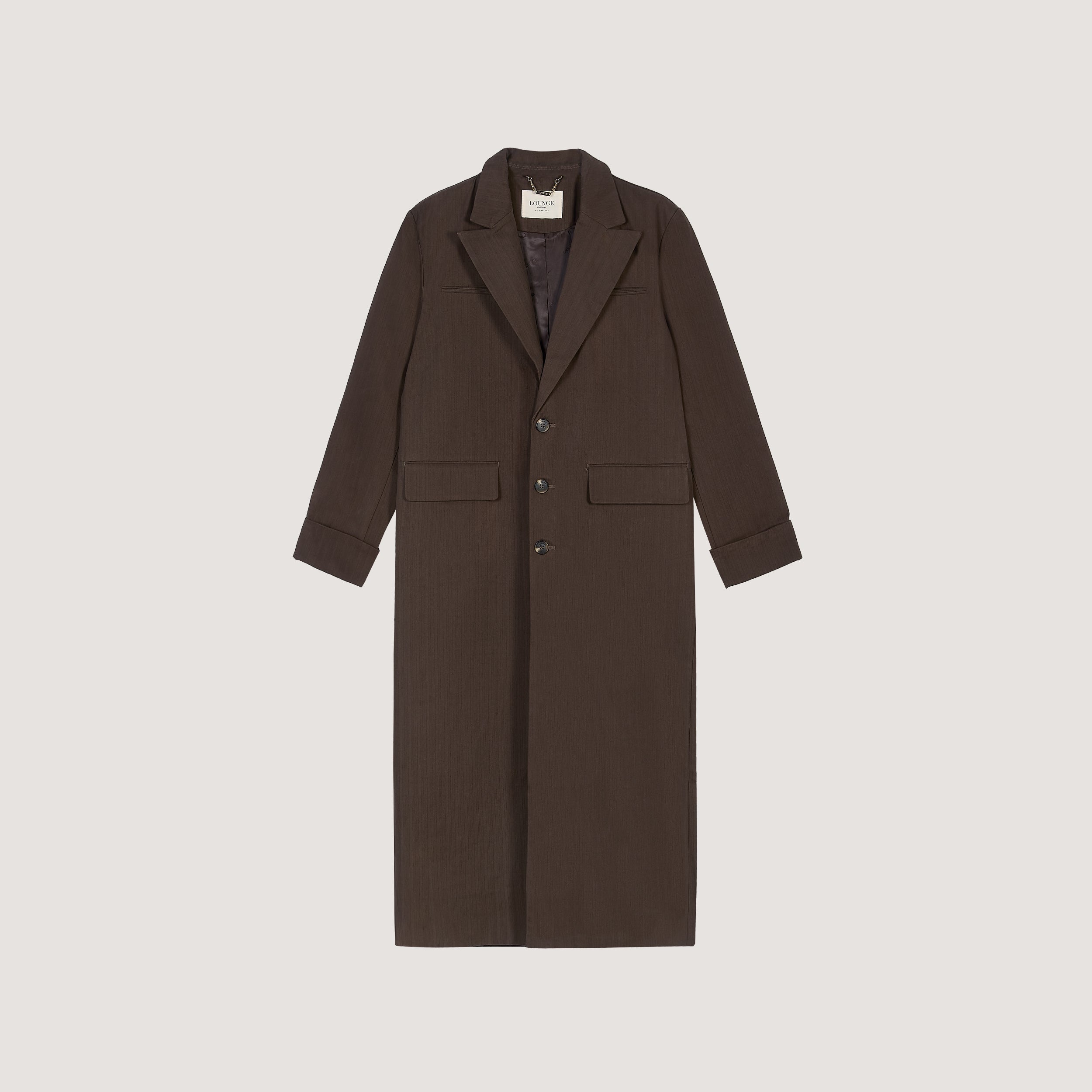 Oversized lang blazer | Oversized lang blazer - Mørkebrun