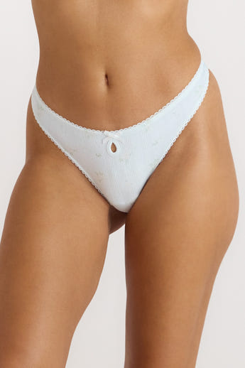 Pointelle Thongs (3-pakke) - Pastelfarvet Print alternate