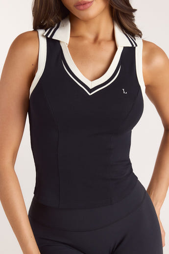 Polo Vest Top - Sort