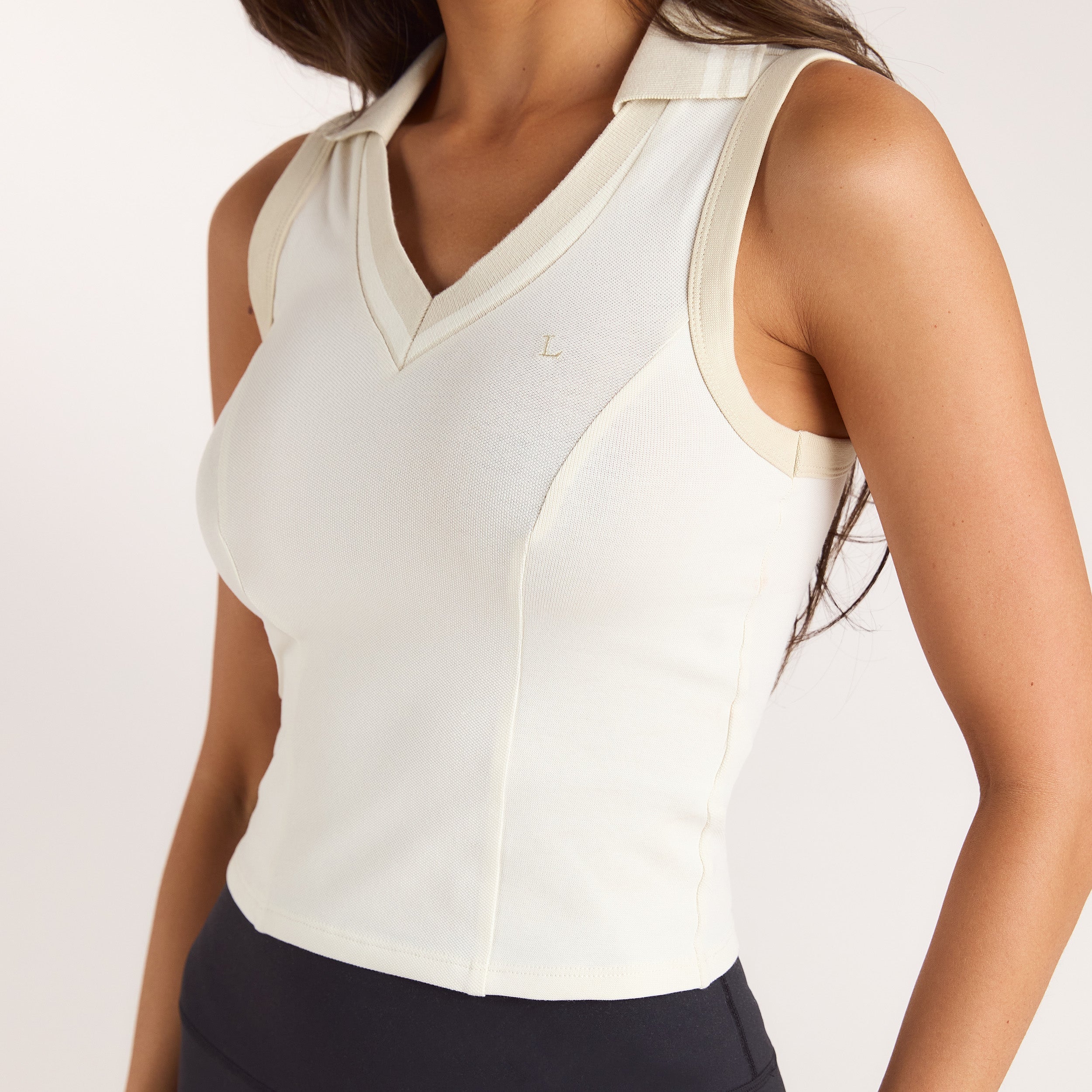 Polo Vest Top | Polo Vest Top - Creme